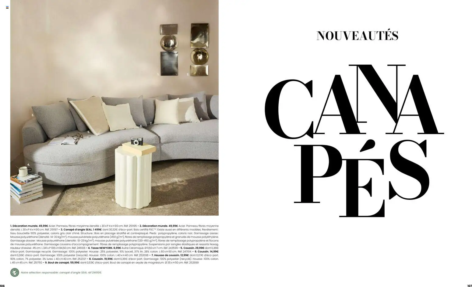 {H1} | Page: 54 | Produits: Flocons, Mousse, Canapé, Élastiques