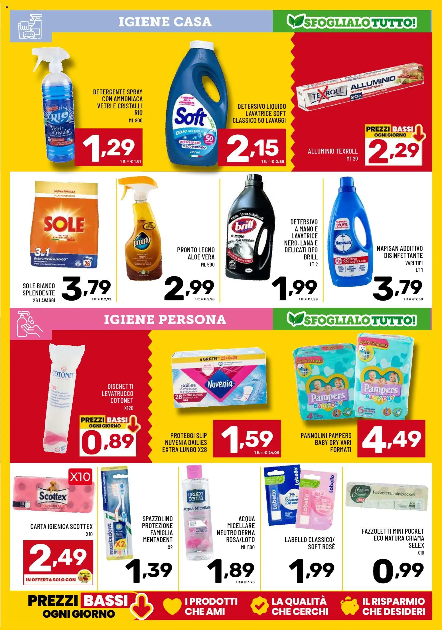 Volantino Il Centesimo del 14.11.2025 | Pagina: 13 | Prodotti: Acqua micellare, Spazzolino, Slip, Aloe vera