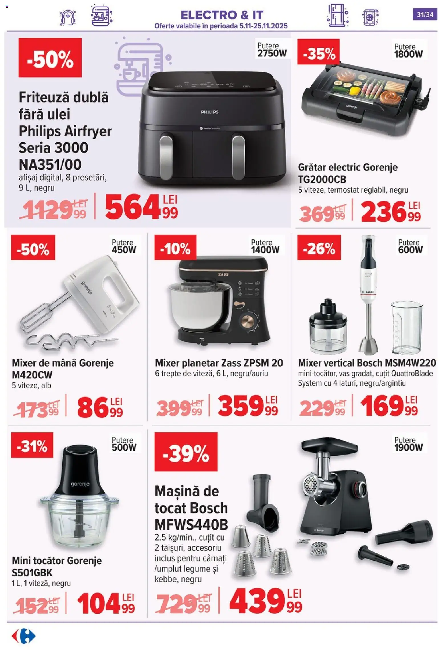 Noul catalog Carrefour – valabil de la 12.11.2025 | Pagină: 31 | Produse: Enginar, Grătar, Ulei, Cârnați