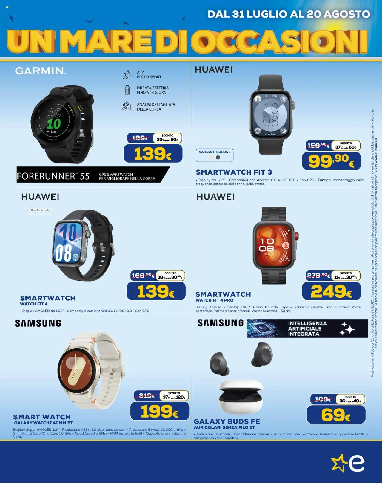 Volantino Euronics del 31.07.2025 | Pagina: 7 | Prodotti: Auricolari, Microfono, Batteria, Samsung