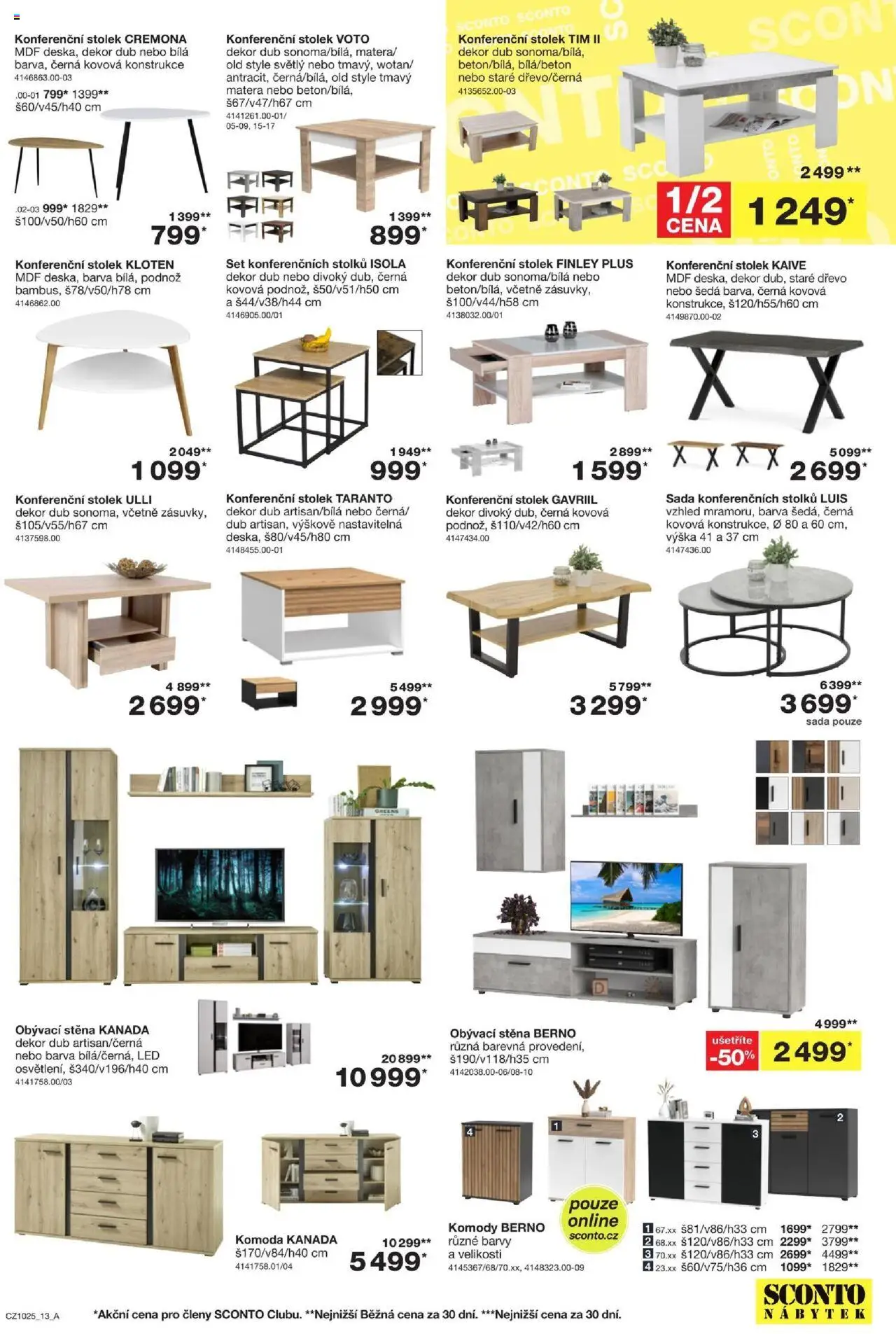 Sconto nábytek leták od 06.08.2025 | Strana: 13 | Produkty: Komody, Komoda, Obývací stěna, Stolek