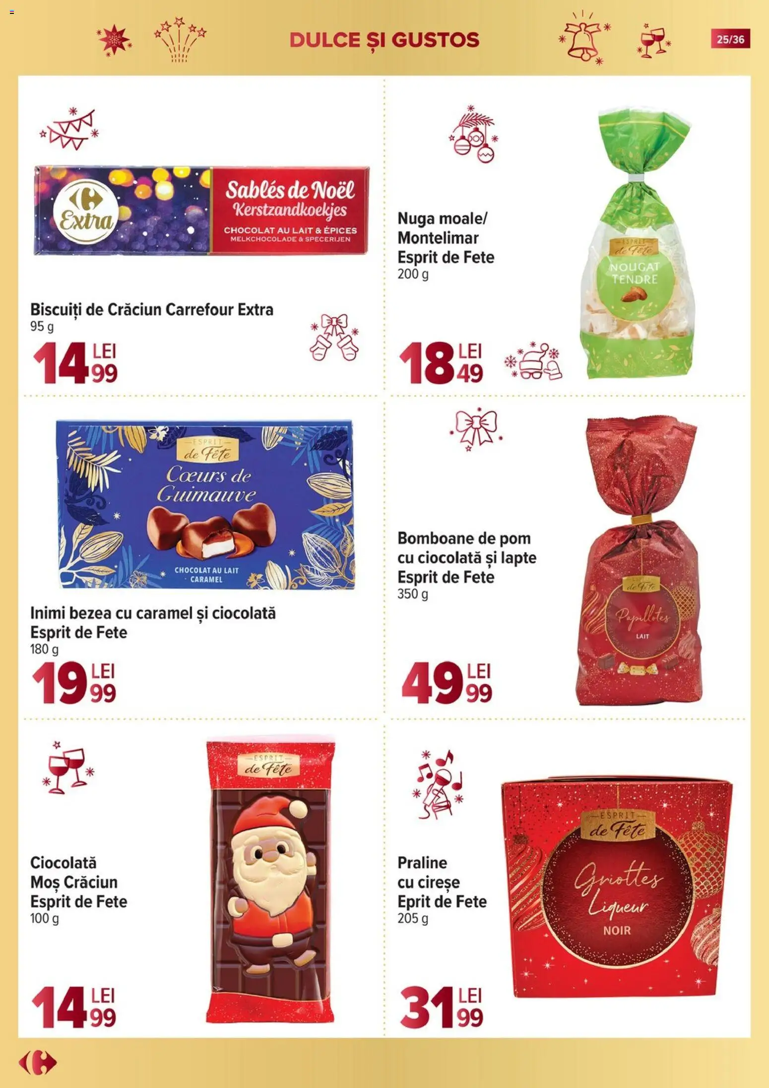 Noul catalog Carrefour – valabil de la 19.11.2025 | Pagină: 25 | Produse: Praline, Lapte, Bomboane, Biscuiți