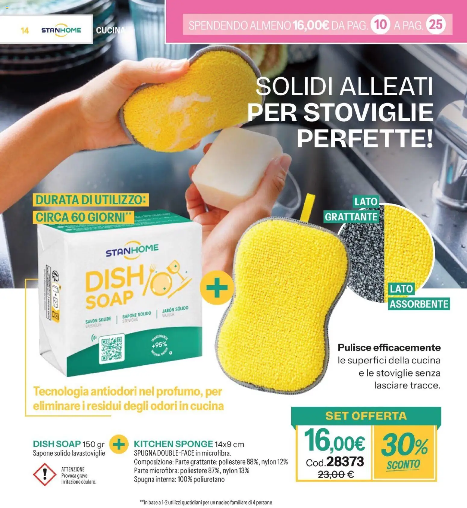 Volantino Stanhome del 10.03.2026 | Pagina: 14 | Prodotti: Spugna, Sapone, Lavastoviglie