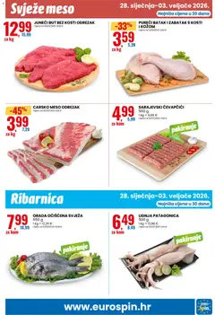 Katalog Eurospin - Pregled kataloga iz trgovine Eurospin, vrijedi od 28.01.2026 | Stranica: 13 | Proizvodi: Juneći but, Carsko meso, Meso, Ćevapčići
