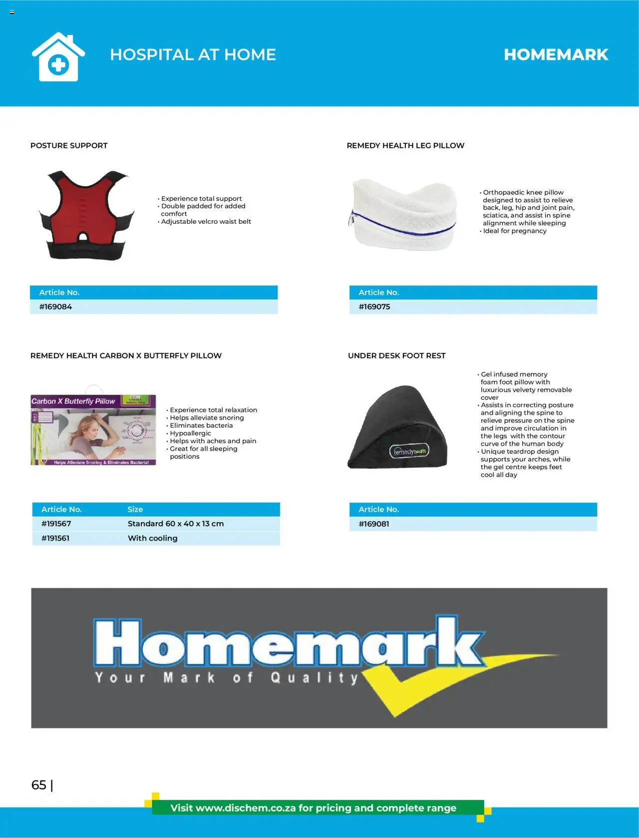 Dis-Chem - HomeCare Catalogue │ valid from 01.01.2025 | Page: 68 | Products: Cover, Desk, Belt, Foam