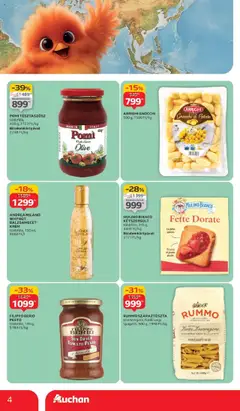 Auchan akciós ujság - amely érvényes a következő dátumtól: 11.09.2025 | Oldal: 4 | Termékek: Pesto, Penne, Kétszersült, Száraztészta