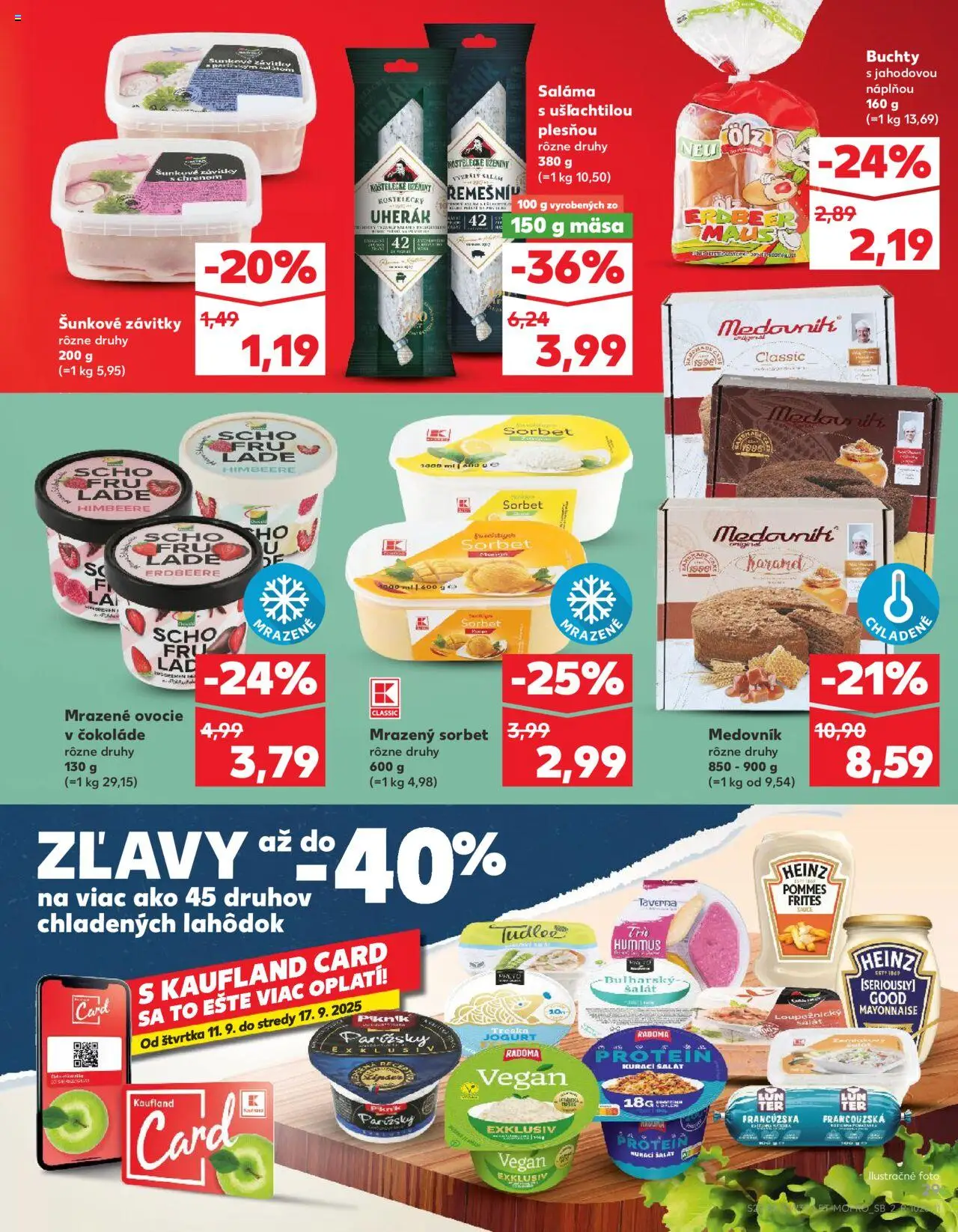 Nové Kaufland akcie – leták je platný od 11.09.2025 | Strana: 29 | Produkty: Jogurt, Sorbet, Šalát, Ovocie