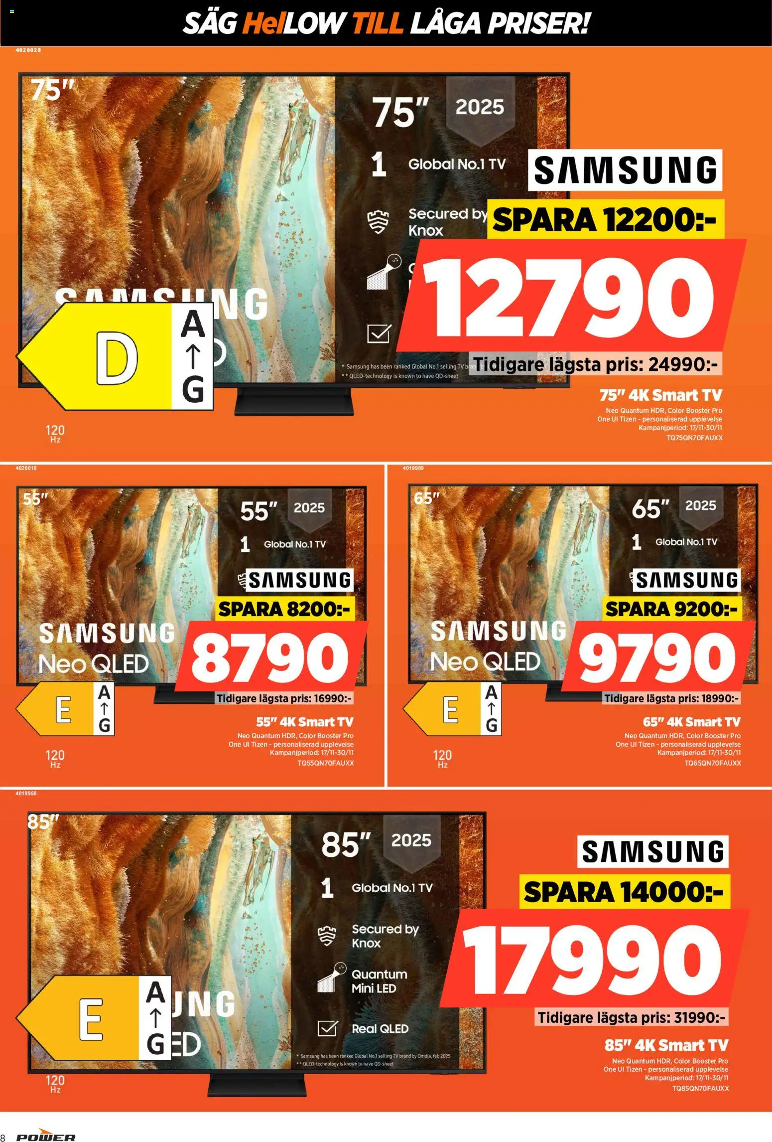 Power reklamblad aktuell från 24.11.2025 | Sida: 8 | Produkter: Såg, Smart tv, Tv