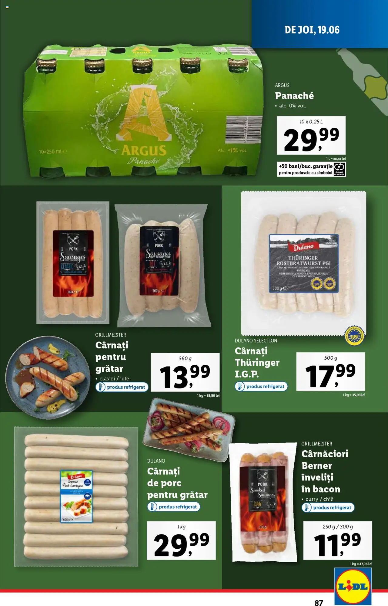 Catalog Lidl – valabil de la 16.06.2025 | Pagină: 87 | Produse: Grătar, Bacon, Cârnați