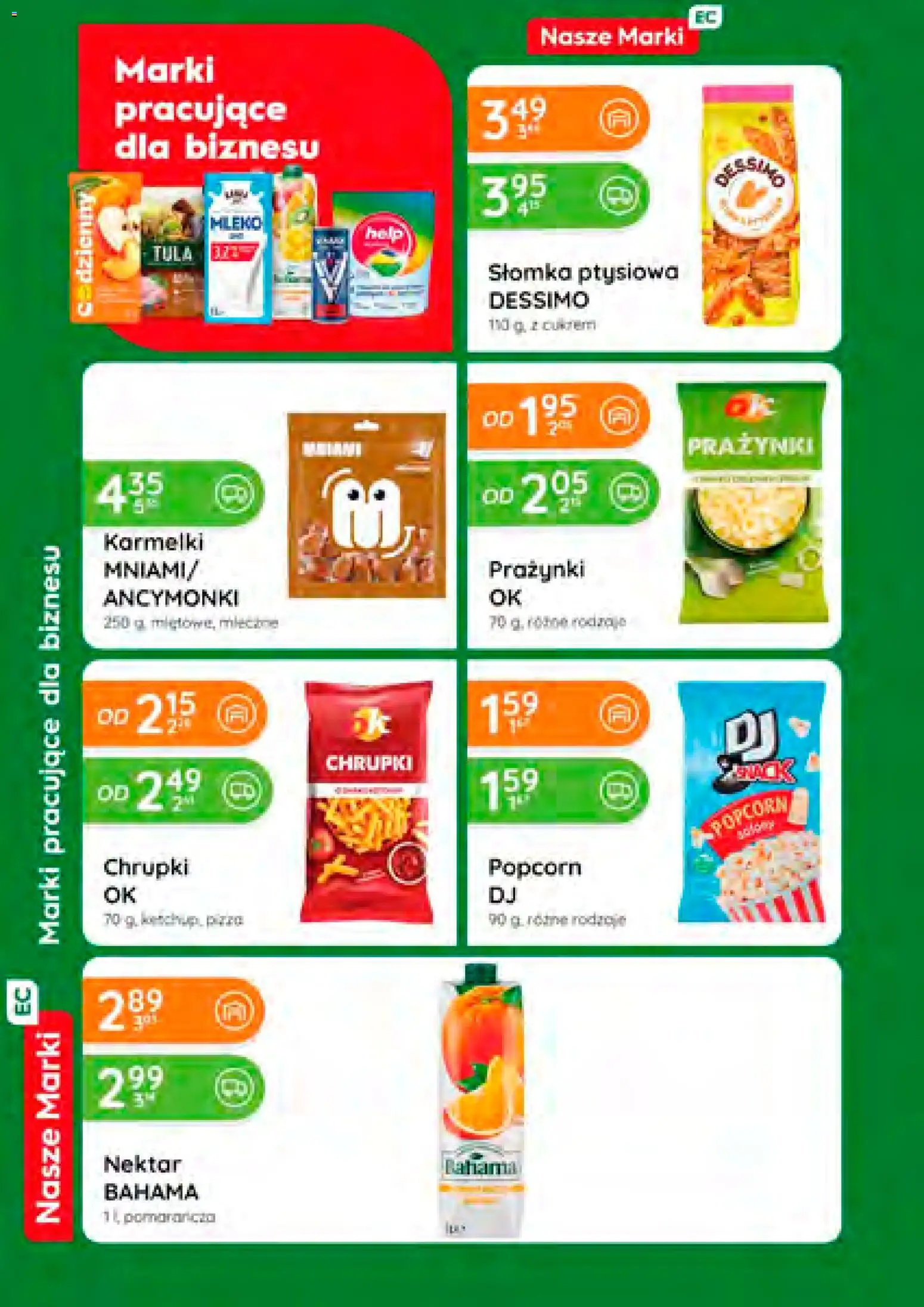 Eurocash Gazetka od 08.01.2026 | Strona: 70 | Produkty: Chrupki, Słomka ptysiowa, Mleko, Popcorn