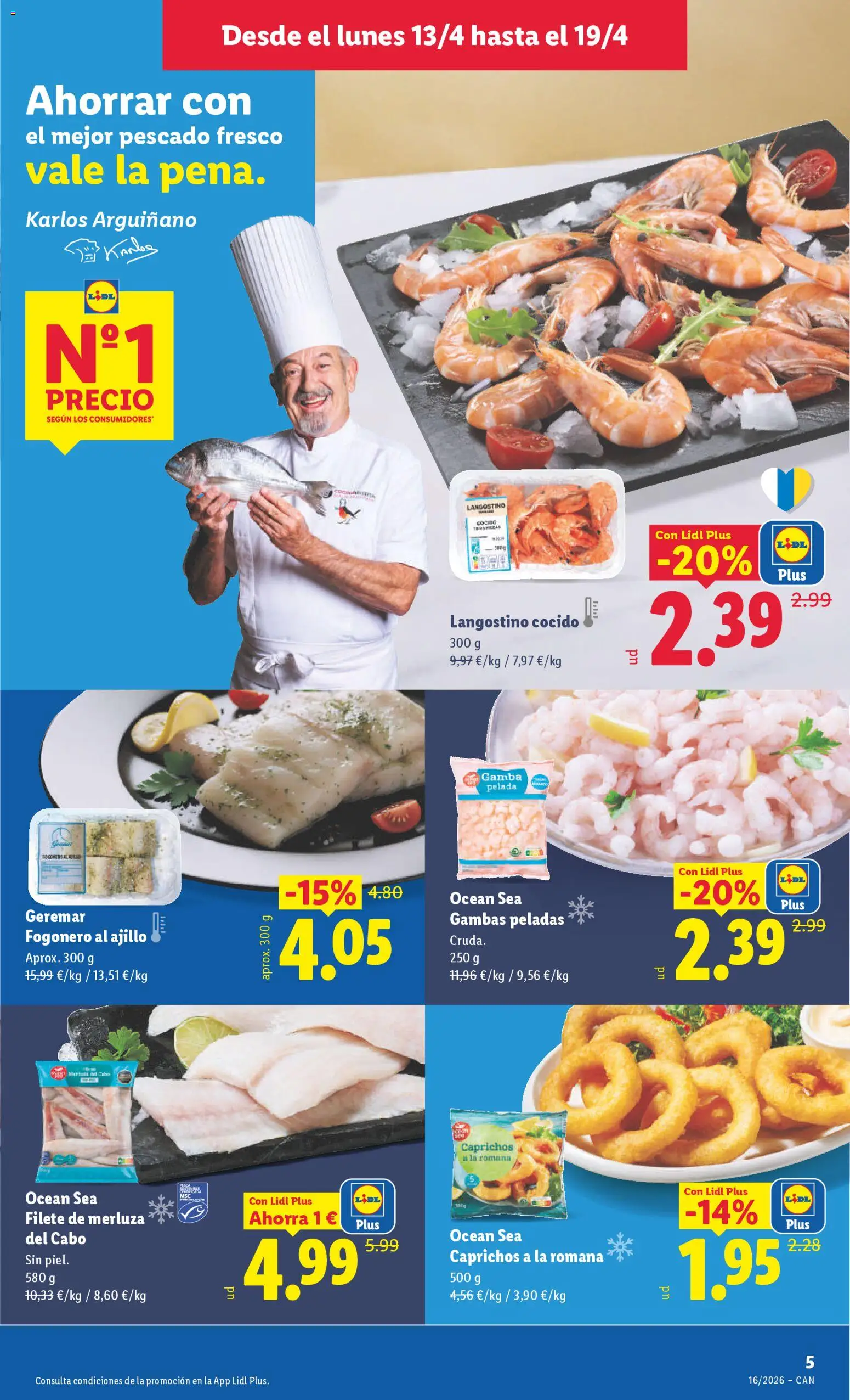 Lidl Canarias │ válido desde el 13.04.2026 | Página: 7 | Productos: Pescado, Filete, Langostino, Gamba