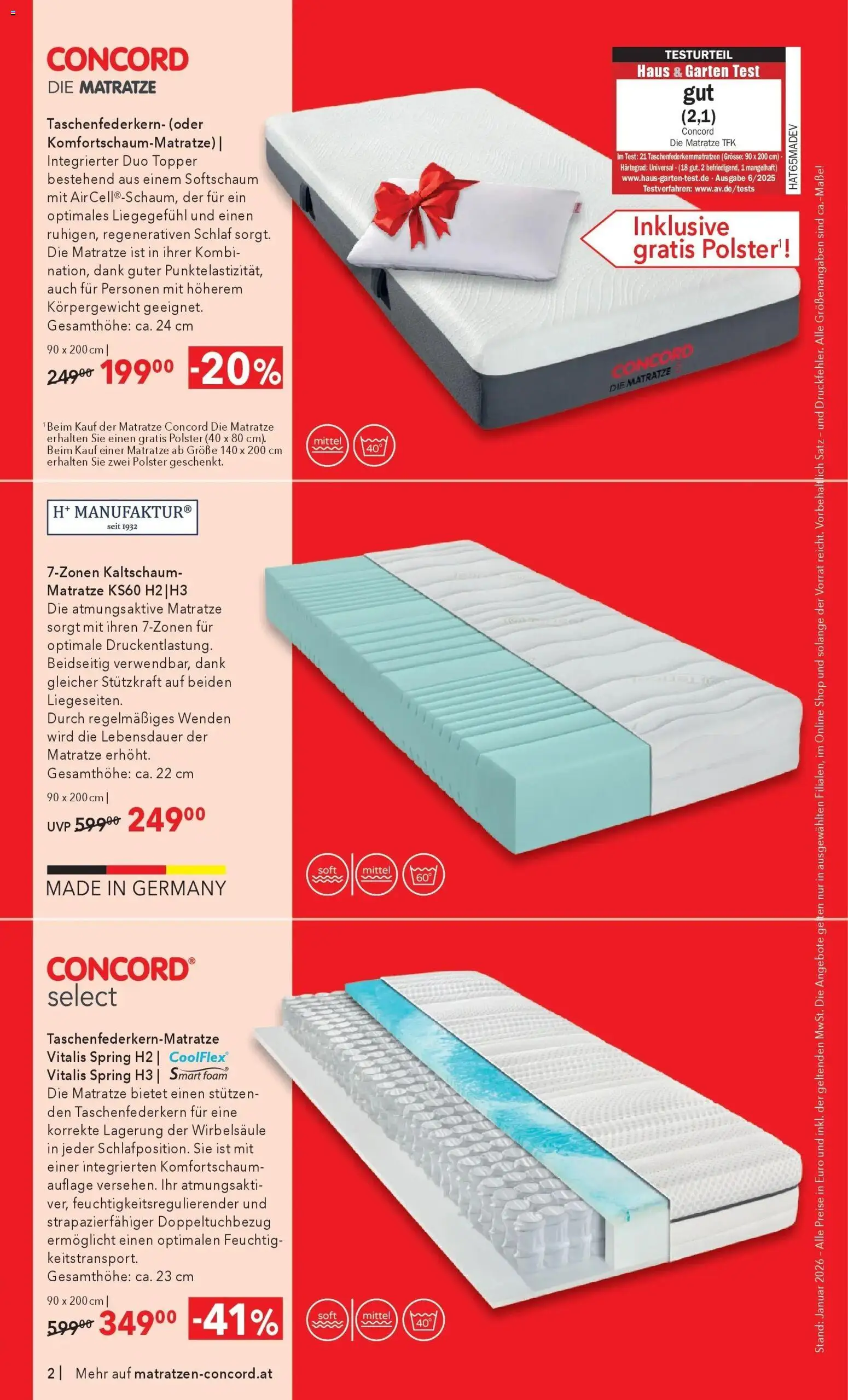 Matratzen Concord Seyring gültig ab 27.01.2026 | Seite: 2 | Produkte: Matratze