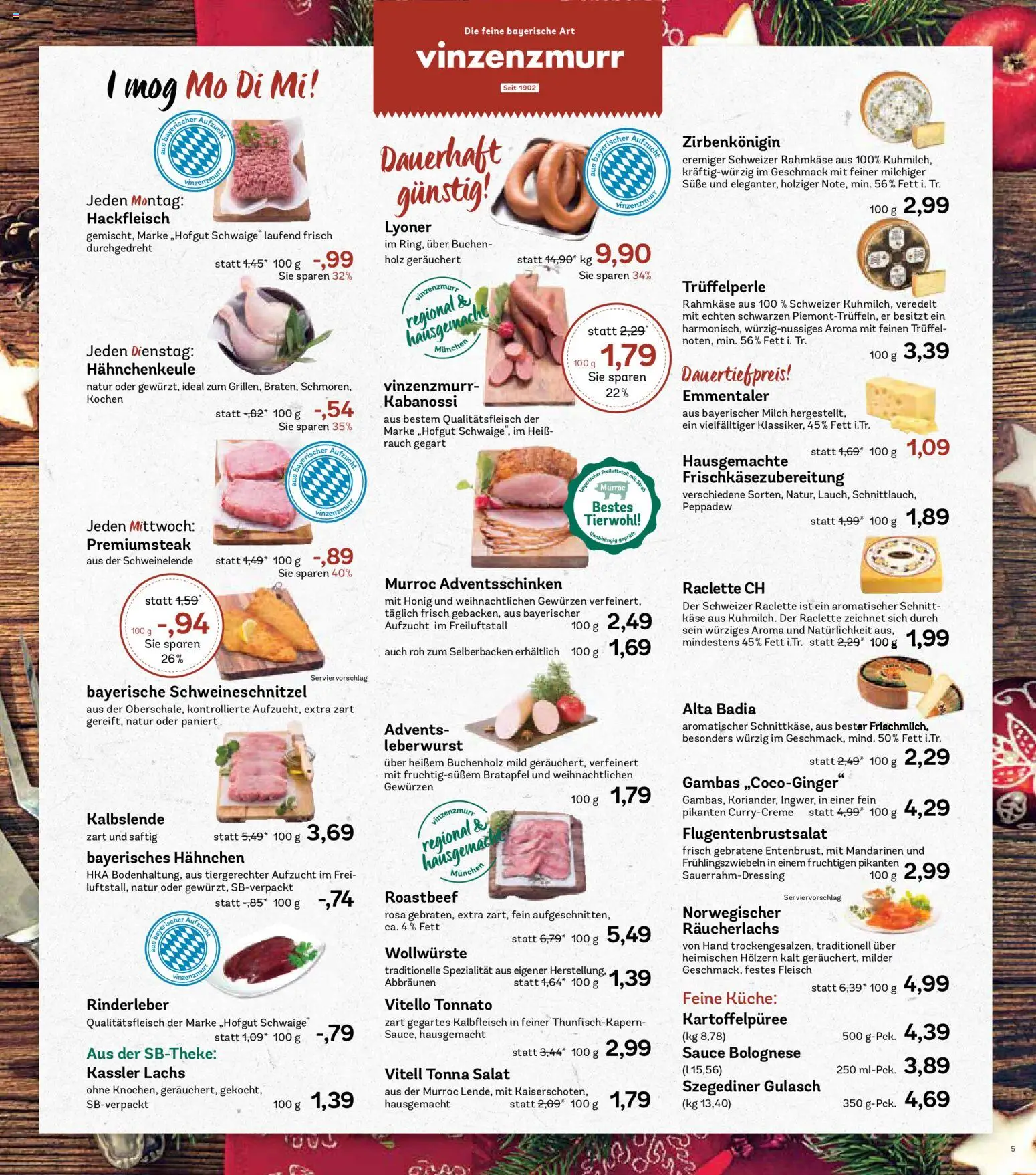 AEZ Prospekt 	 – gültig ab 15.12.2025 | Seite: 5 | Produkte: Milch, Käse, Räucherlachs, Salat