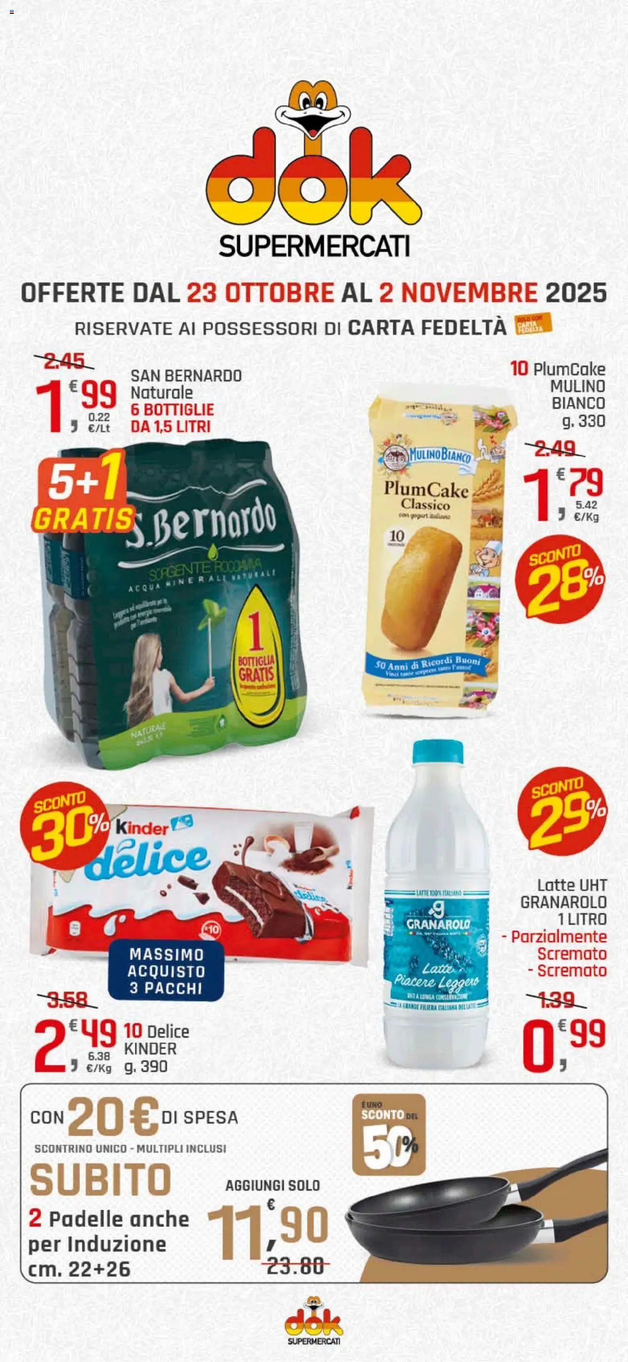 Volantino DOK del 23.10.2025 | Pagina: 1 | Prodotti: Yogurt, Acqua, Acqua minerale, Bottiglia