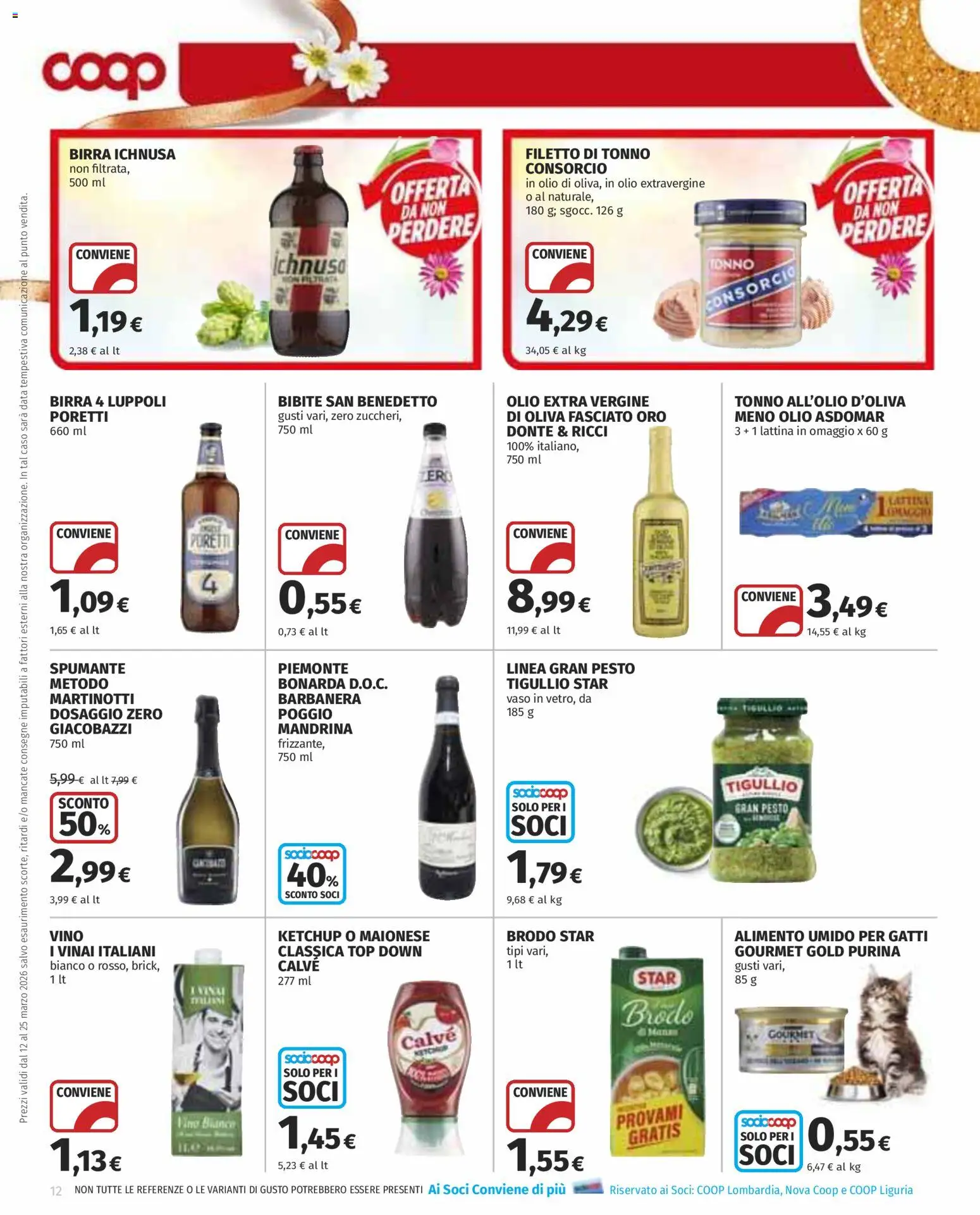 Volantino COOP del 12.03.2026 | Pagina: 12 | Prodotti: Birra, Top, Pesto, Spumante