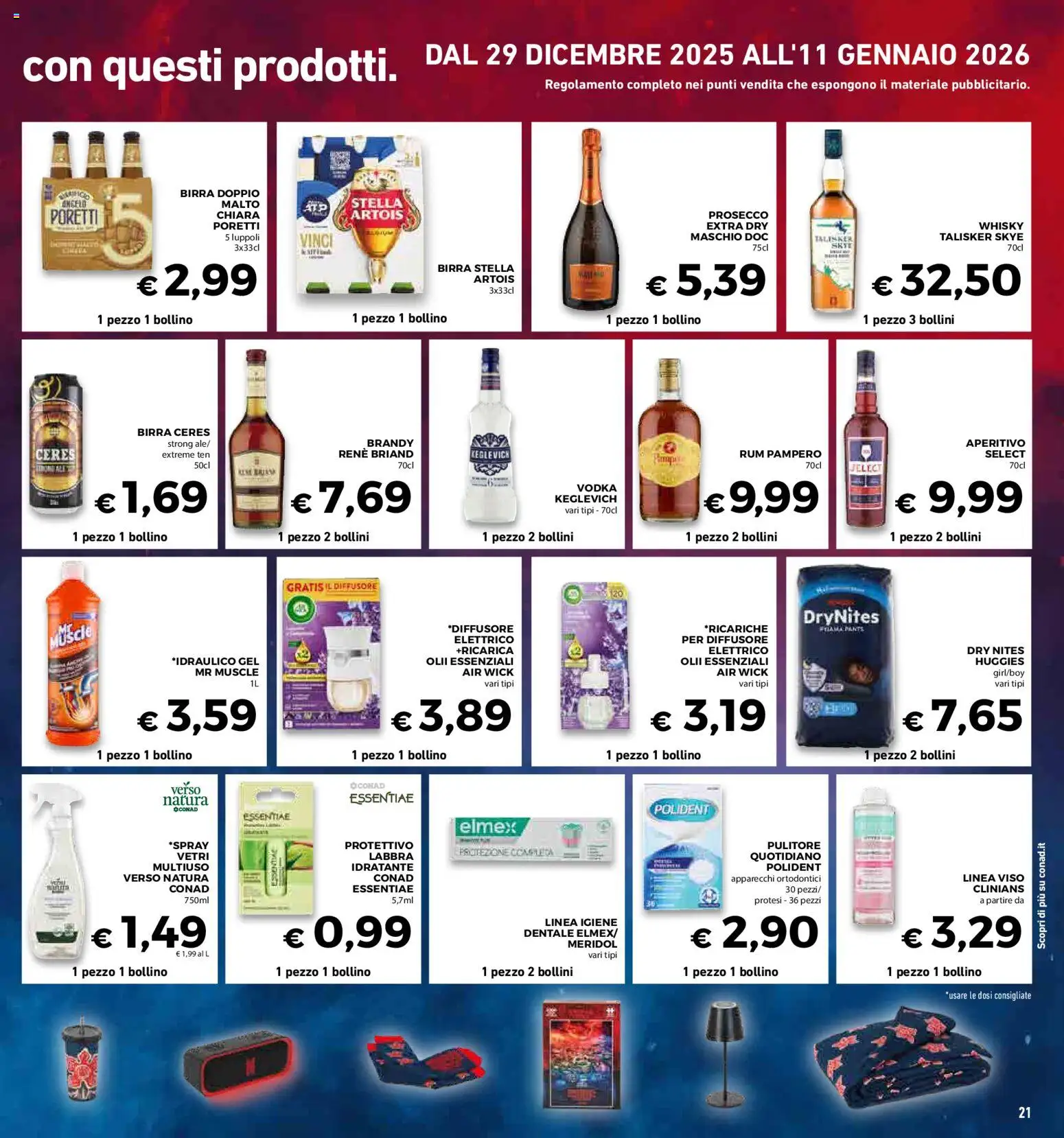 Volantino Conad del 27.12.2025 | Pagina: 21 | Prodotti: Vodka, Whisky, Ceres, Brandy