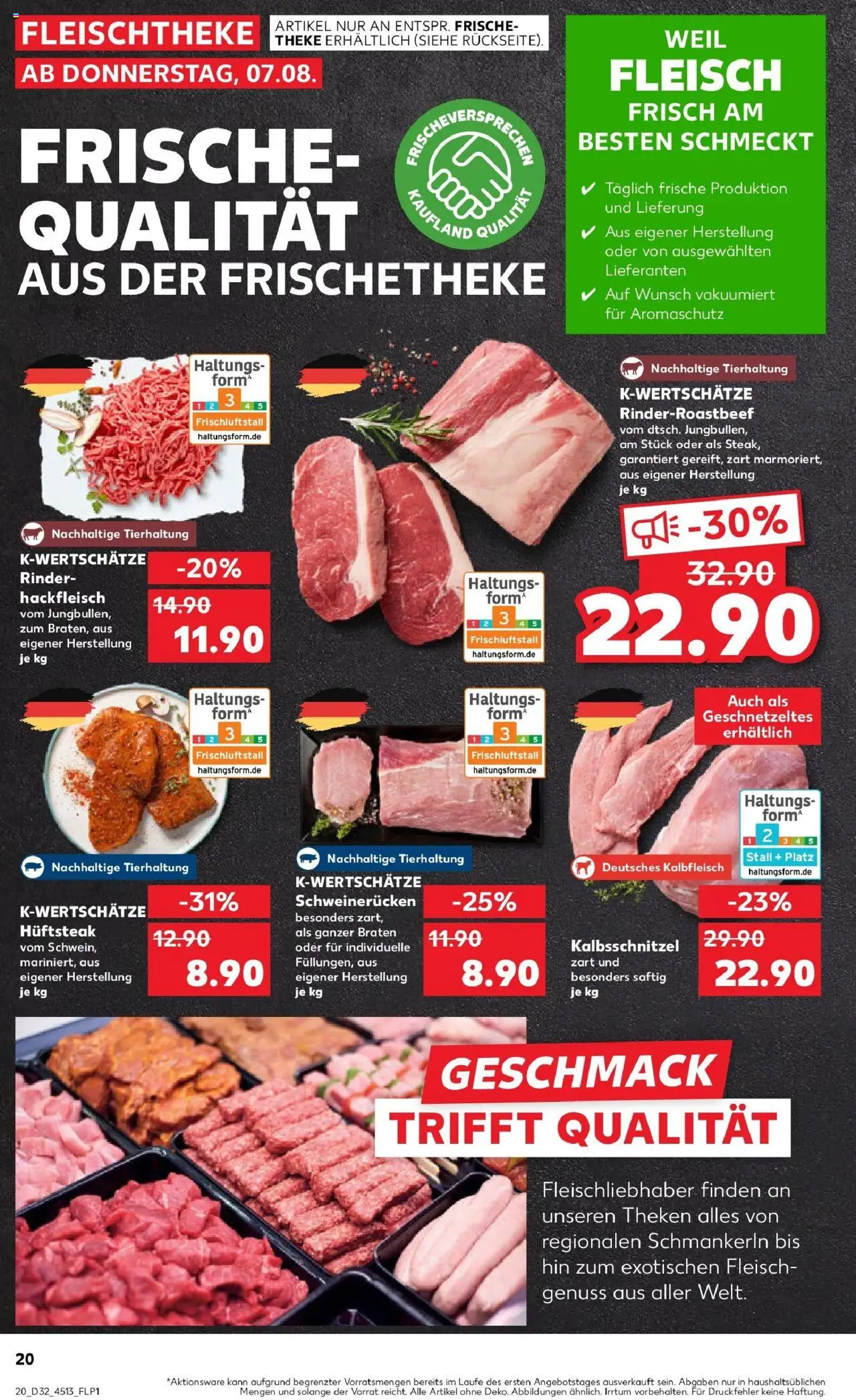 Kaufland prospekt Eggenfelden	 - gültig ab dem 07.08.2025 | Seite: 20 | Produkte: Theke, Schweinerucken, Steak, Fleisch