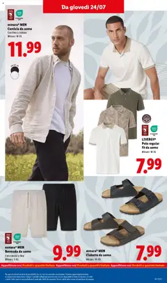 Volantino Lidl del 21.07.2025 | Pagina: 51 | Prodotti: Camicia, Ciabatte, Bermuda, Polo