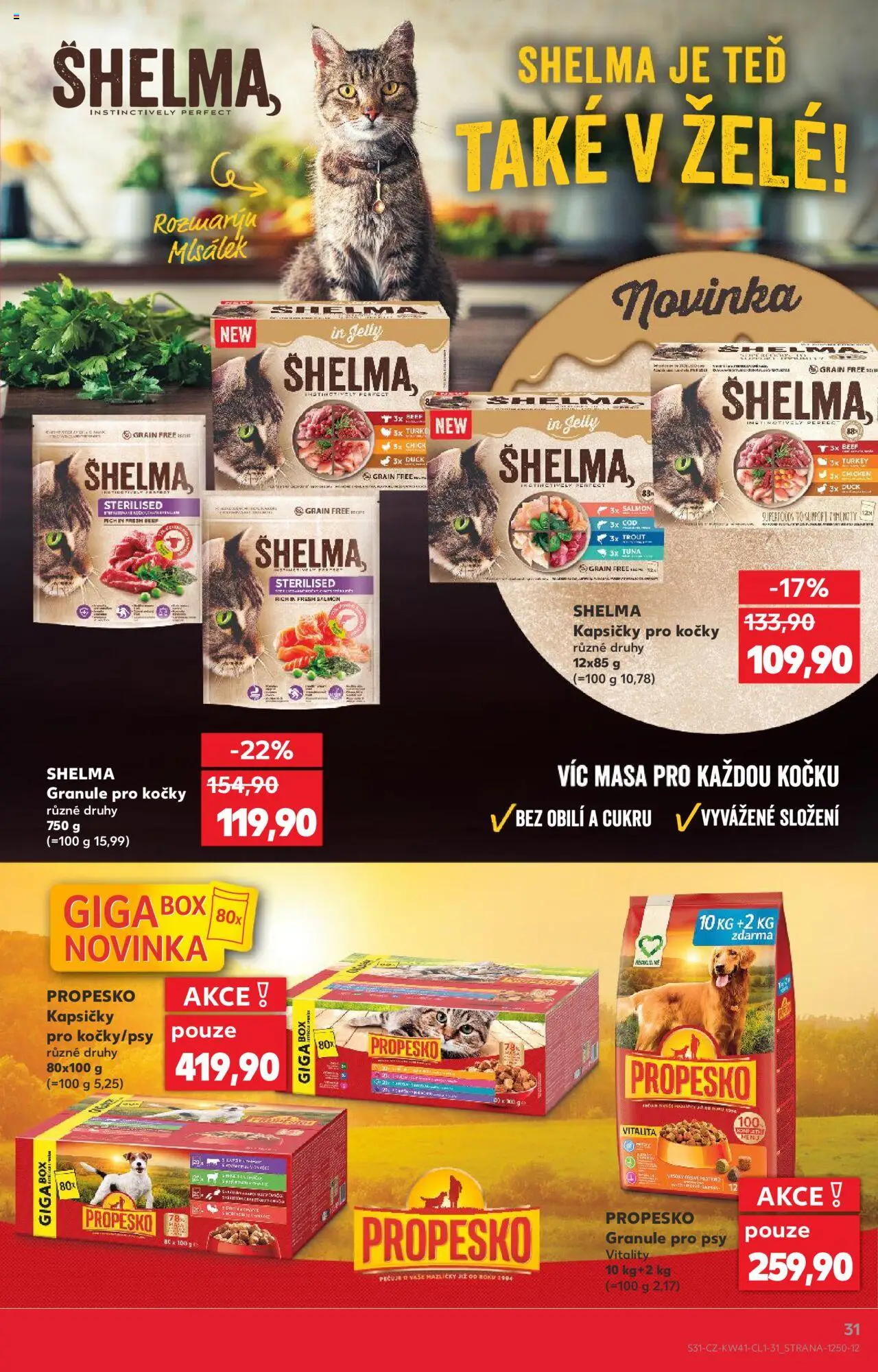 Kaufland leták - Praha 4 od 08.10.2025 | Strana: 31 | Produkty: Propesko, Granule, Kapsičky pro kočky, Propesko granule