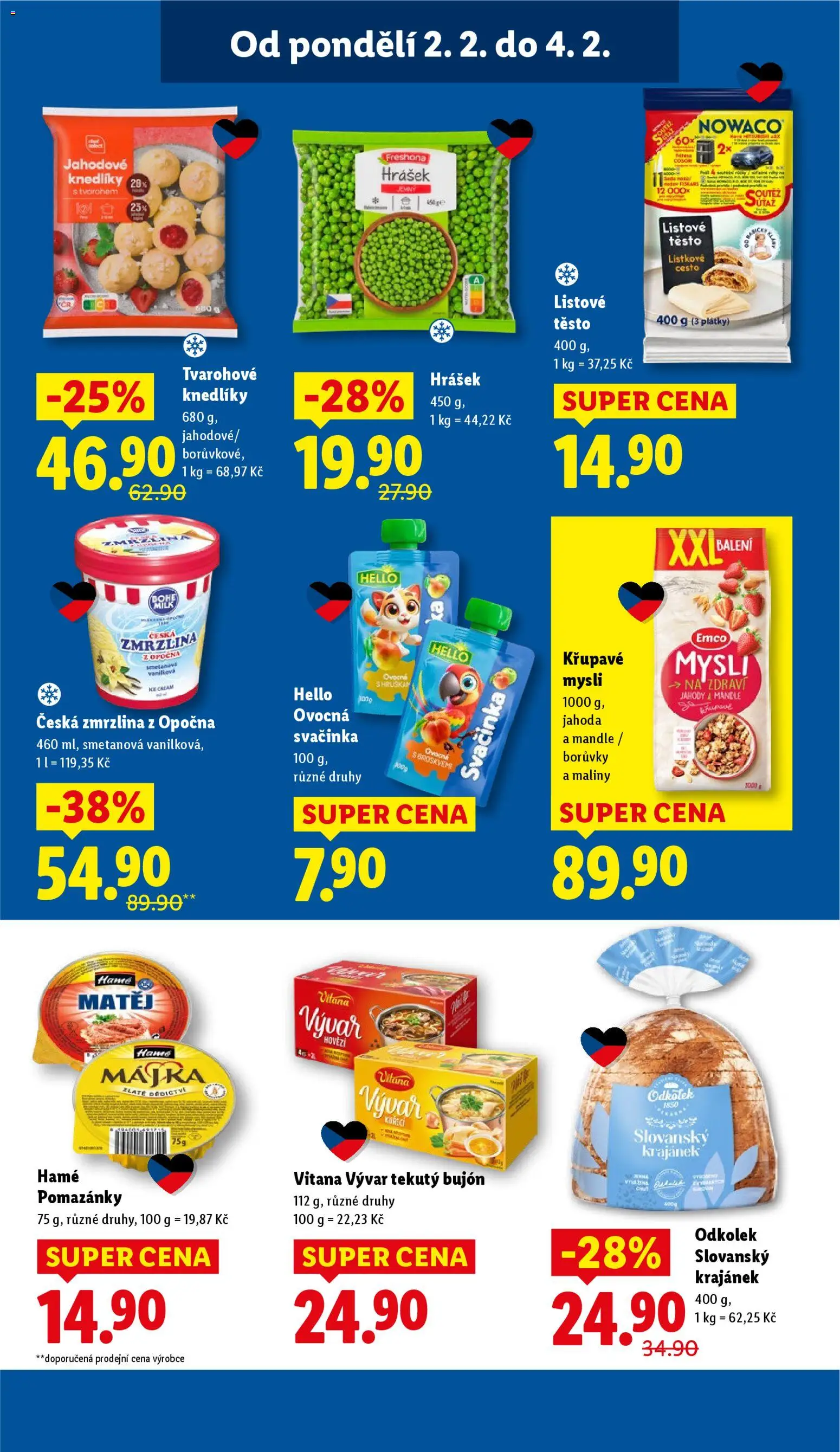 Lidl leták od 02.02.2026 | Strana: 21 | Produkty: Pomazánky, Jahody, Zmrzlina, Vývar