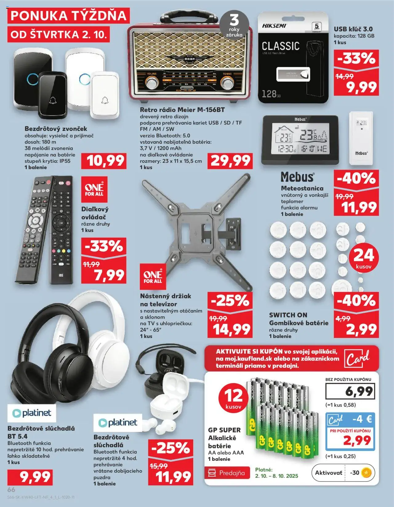 Nové Kaufland akcie – leták je platný od 02.10.2025 | Strana: 66 | Produkty: Tv, Bezdrôtový zvonček, Zvonček, Teplomer