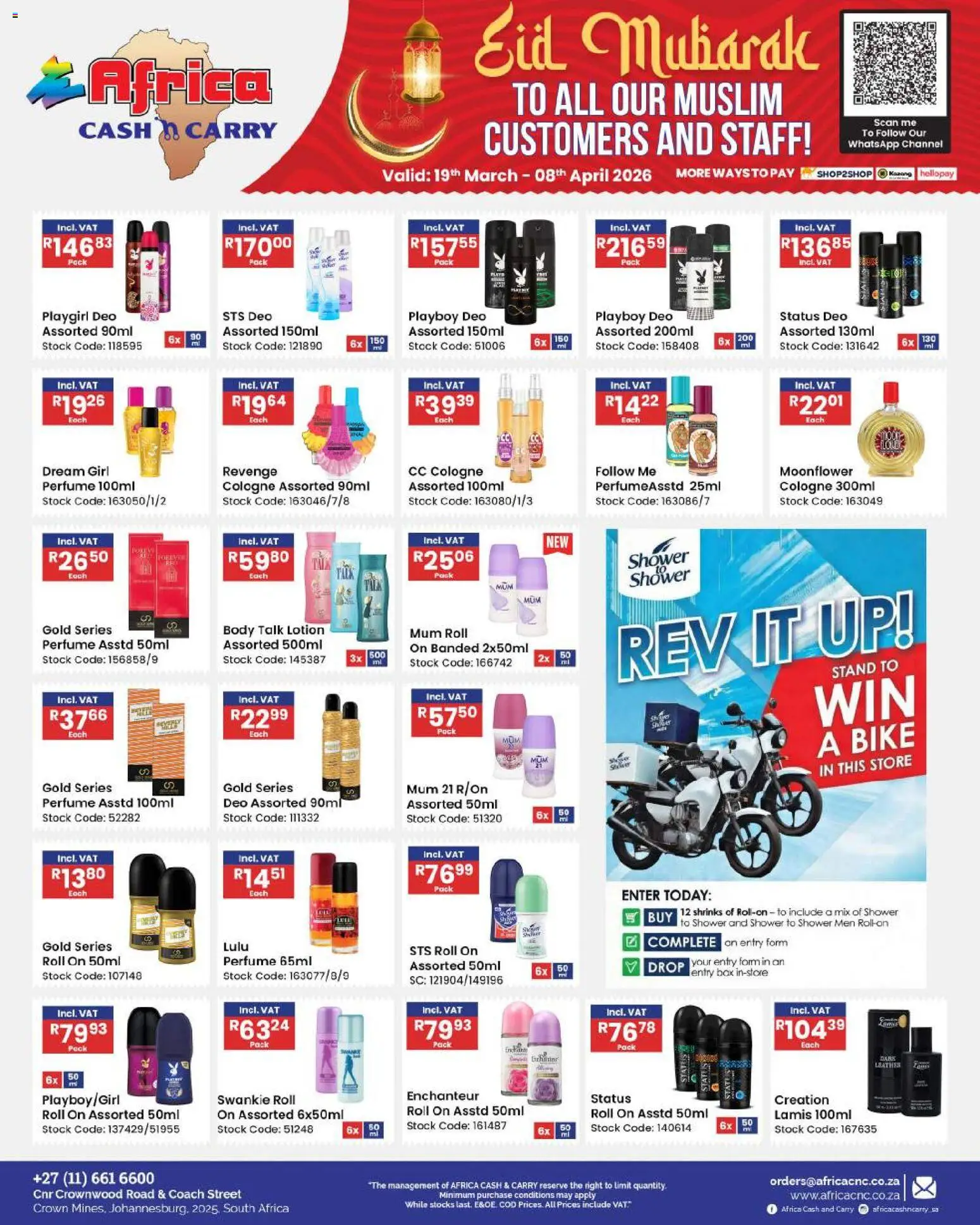 New Africa Cash & Carry catalogue – valid from 19.03.2026 | Page: 57 | Products: Shower, Perfume, Stock, Lotion