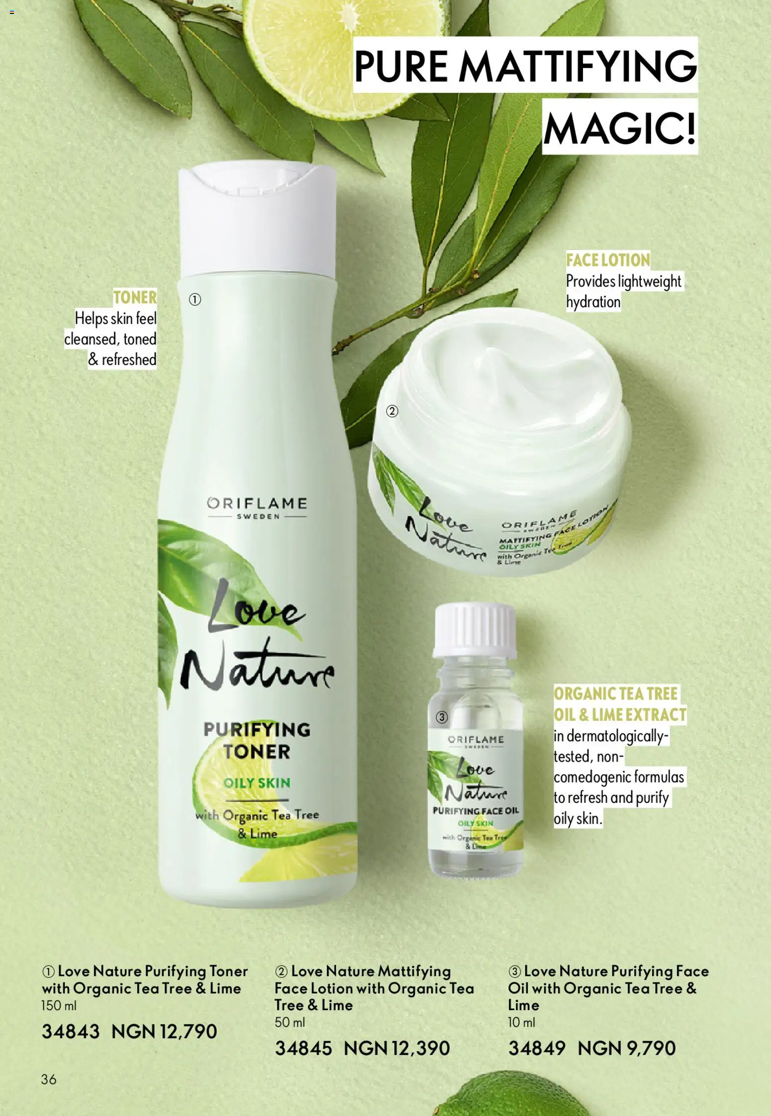 Oriflame - Catalogue 12/2025 valid from 01.12.2025 | Page: 36 | Products: Tea, Toner, Lime, Oil