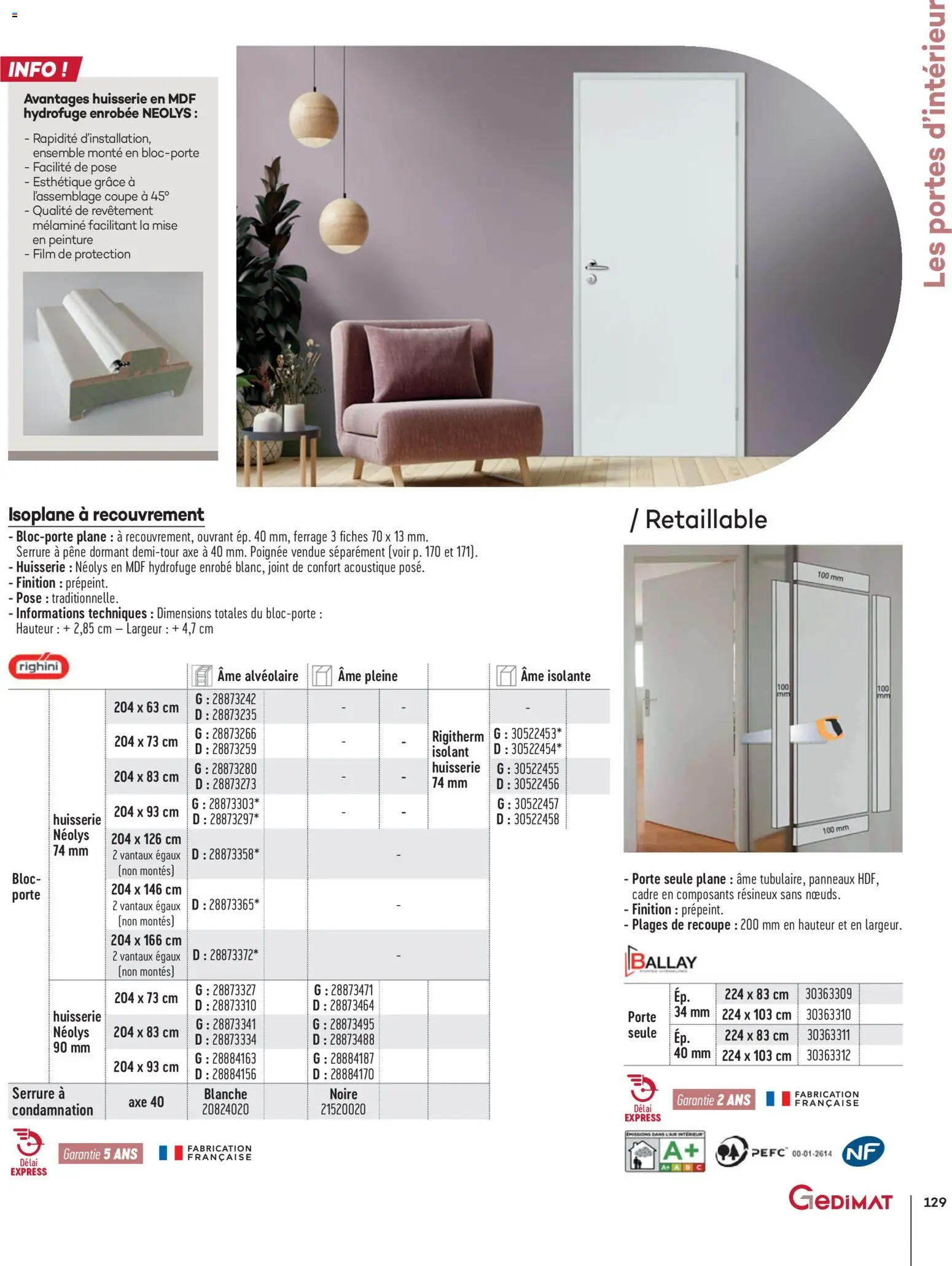 {H1} | Page: 129 | Produits: Porte, Portes, Cadre