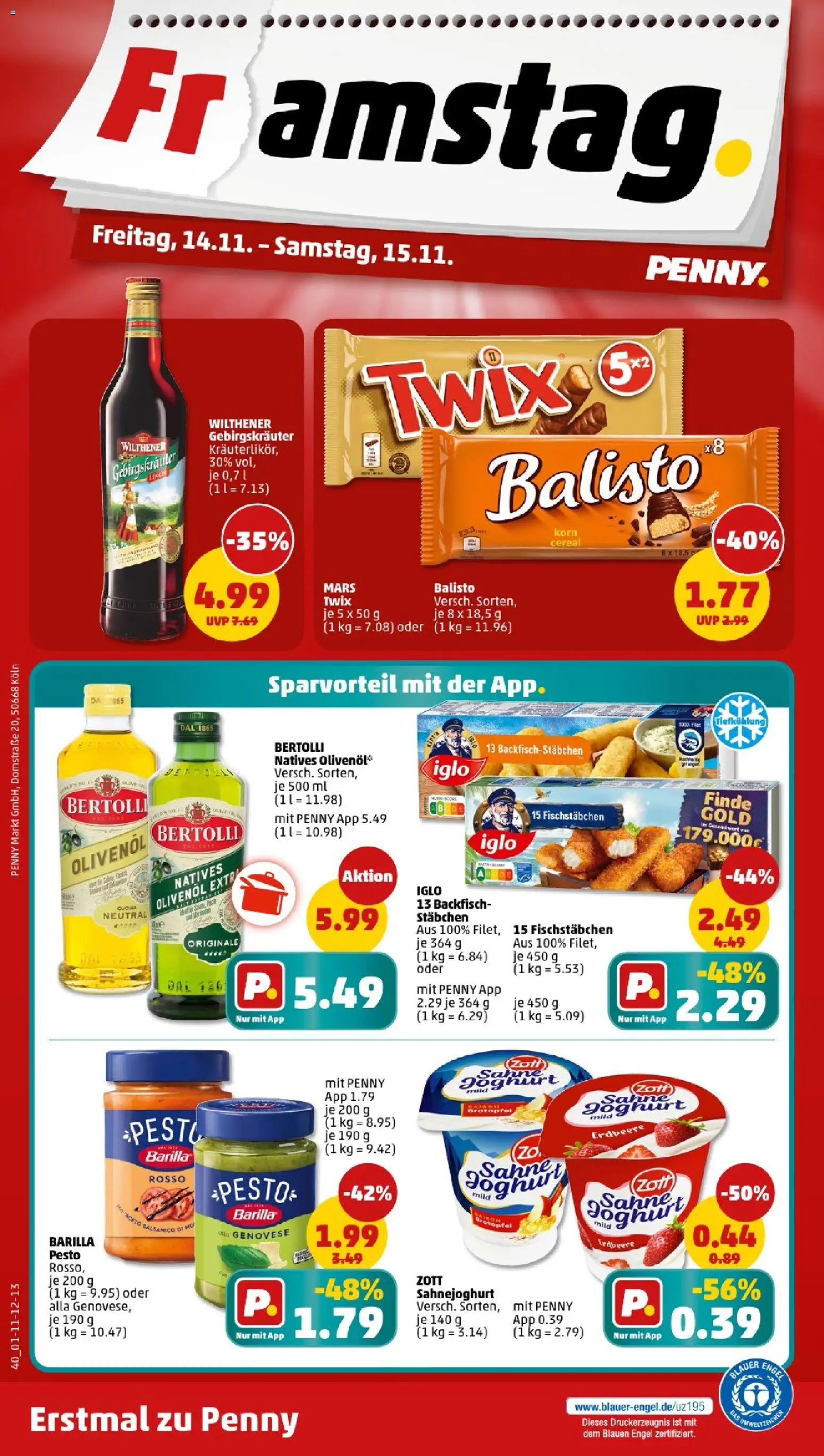 Penny - Sachsen – gültig ab 10.11.2025 | Seite: 40 | Produkte: Balsamico, Wilthener gebirgskrauter, Olivenol, Mars