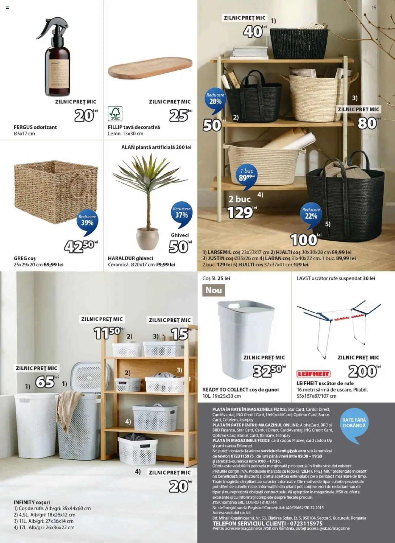 Catalog JYSK – valabil de la 27.08.2025 | Pagină: 15 | Produse: Telefon, Uscător, Coș, Uscător rufe