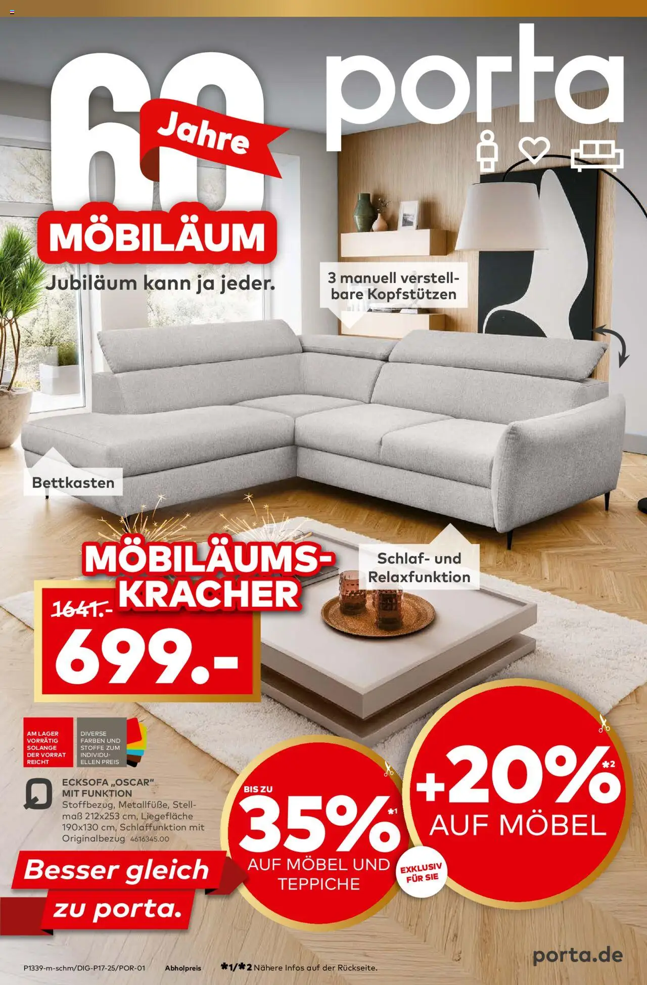 Porta! Möbiläum bei porta - Aachen – gültig ab 08.09.2025 | Seite: 1 | Produkte: Ecksofa