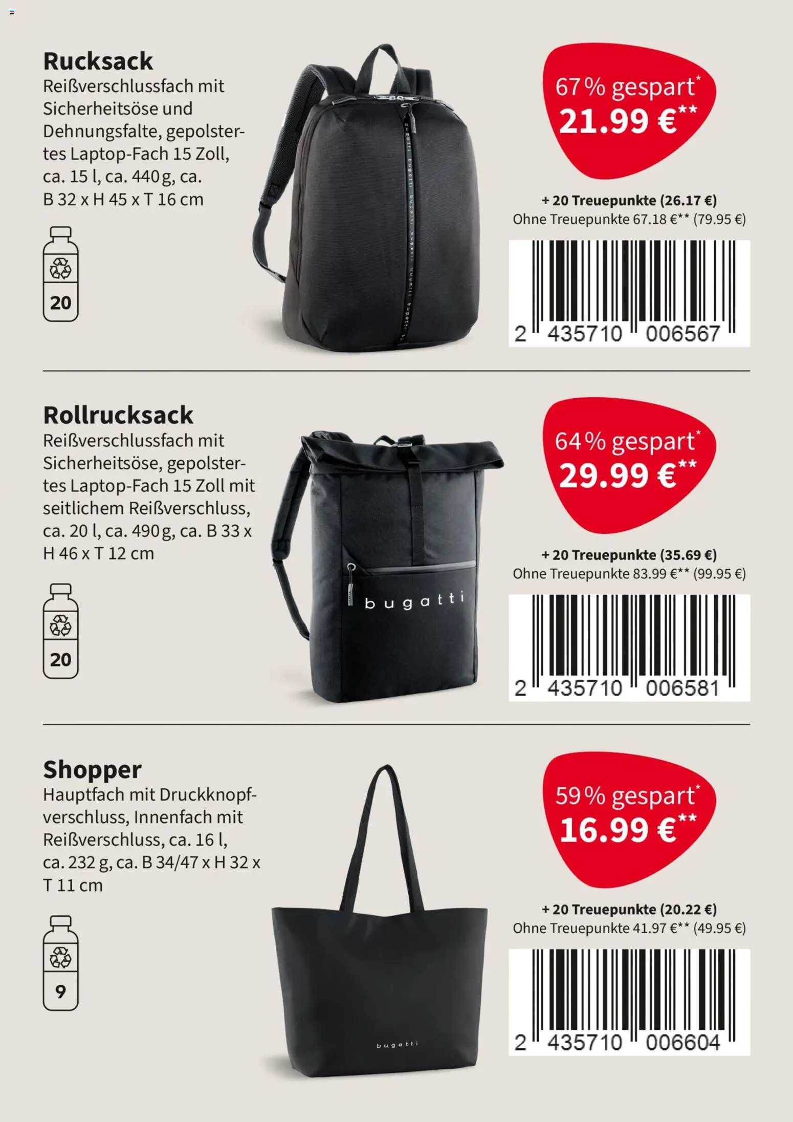 Selgros Treueaktion bugatti – gültig ab 02.10.2025 | Seite: 2 | Produkte: Rucksack