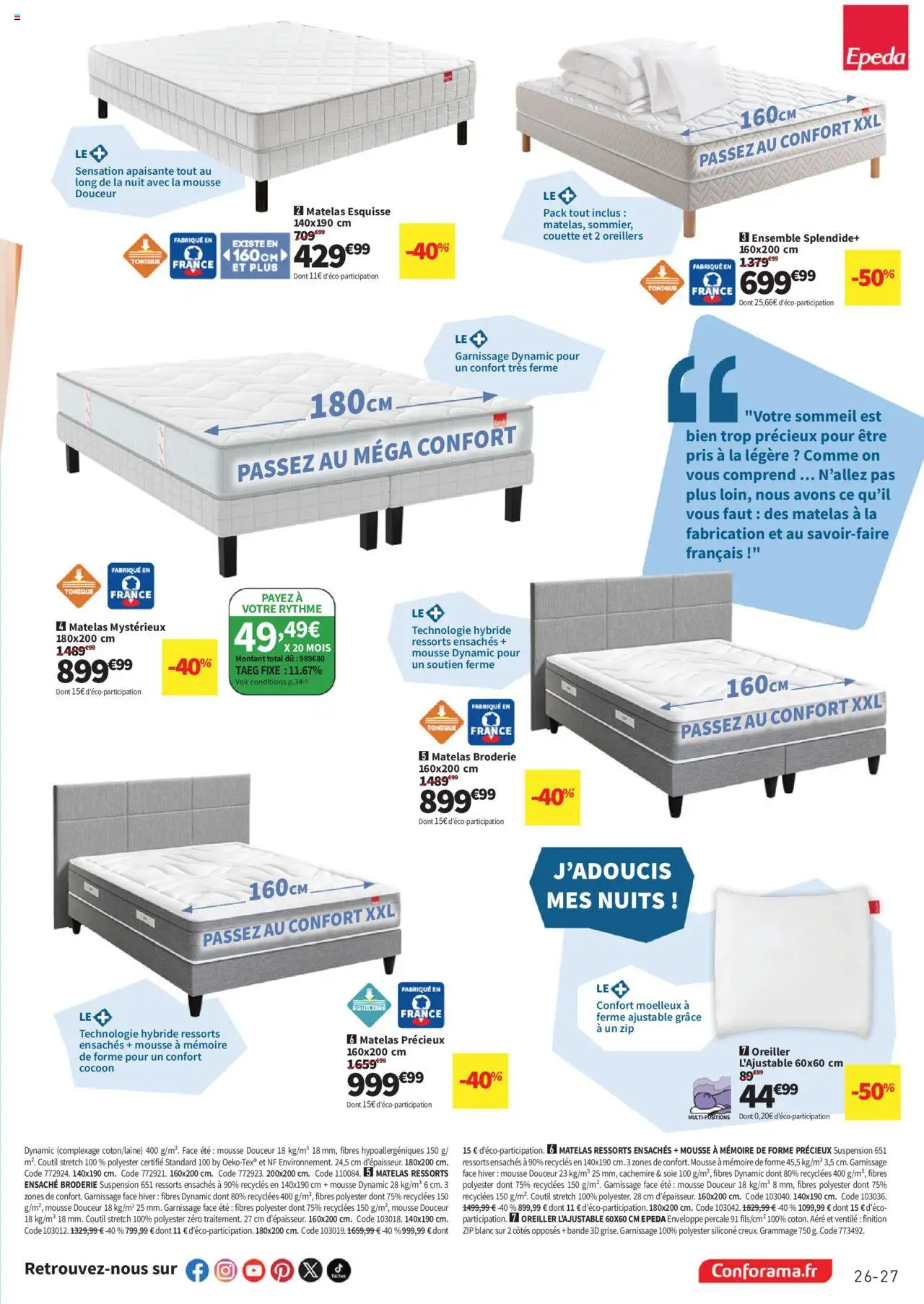 | Page: 27 | Produits: Enveloppe, Tonique, Oreiller, Couette
