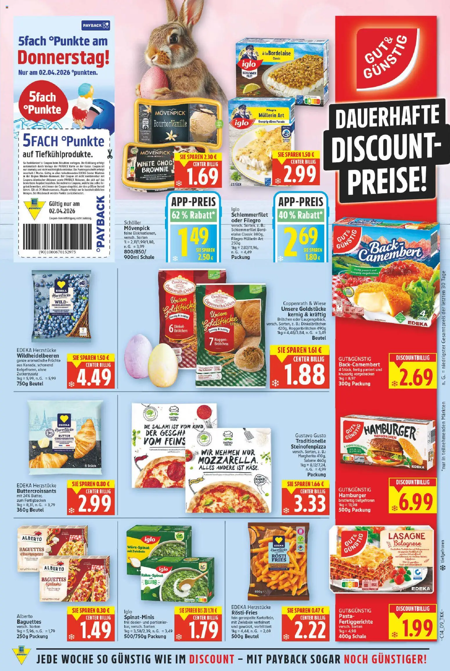 E center Prospekt 	 – gültig ab 30.03.2026 | Seite: 9 | Produkte: Gustavo gusto, Butter, Heidelbeeren, Salami