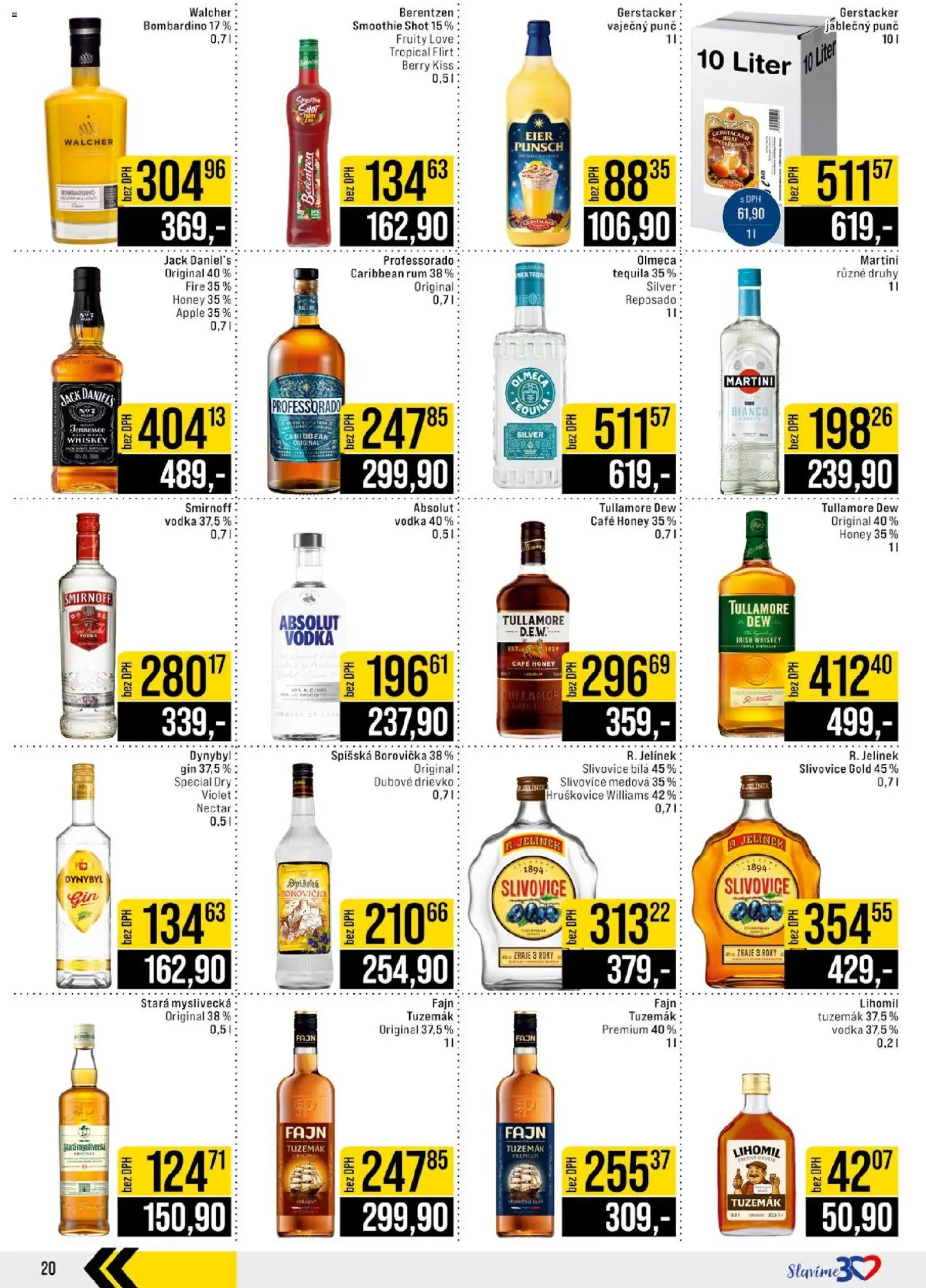 Jip leták - Cash & Carry od 29.10.2025 | Strana: 20 | Produkty: Martini, Vodka, Stará myslivecká, Jack Daniel’s