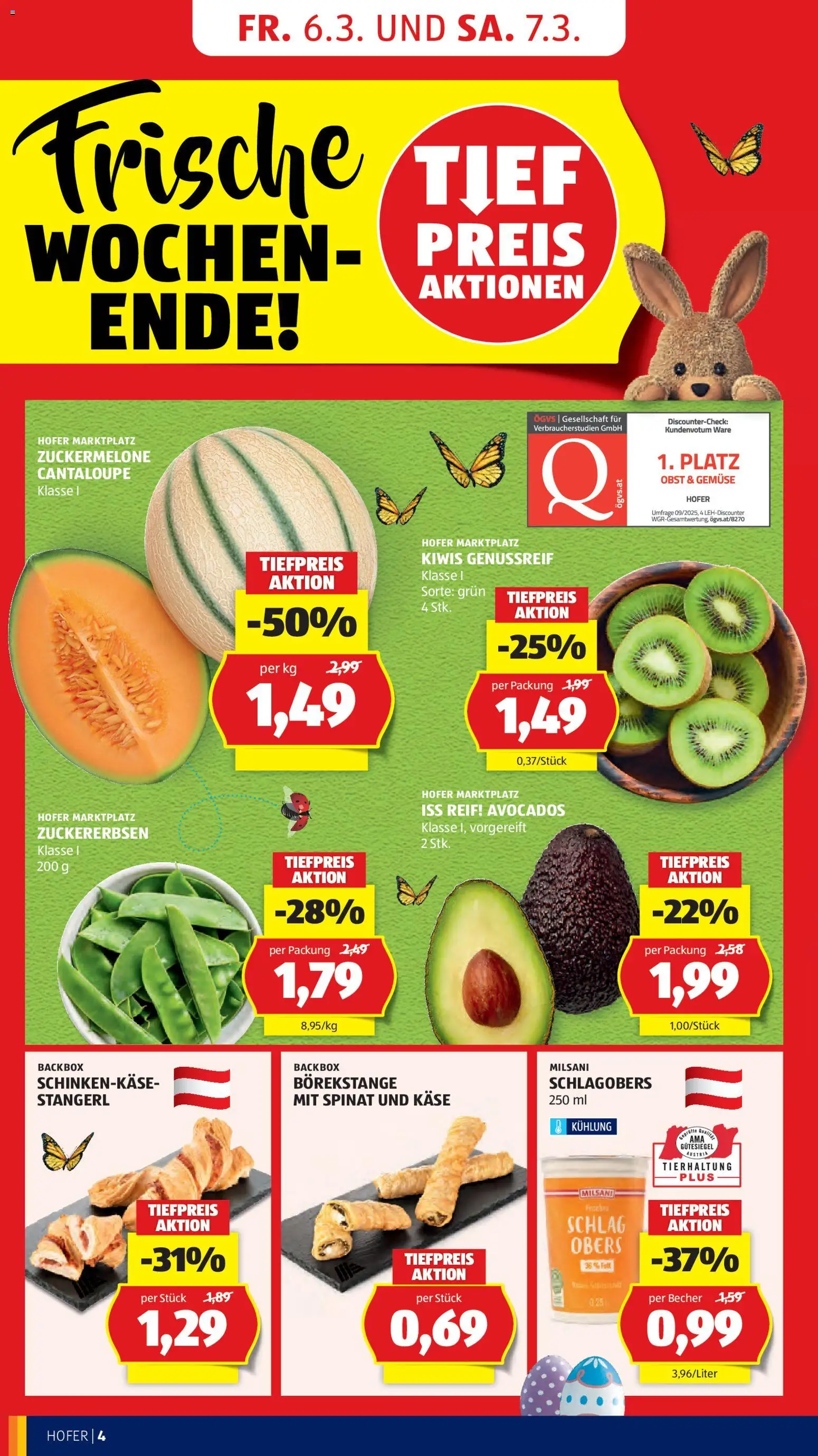 Hofer Flugblatt gültig ab 04.03.2026 | Seite: 6 | Produkte: Gemüse, Obst, Käse