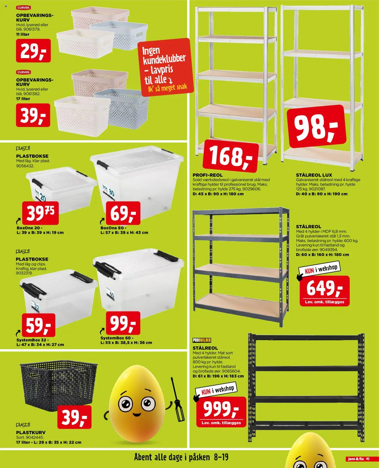 Jem & fix tilbudsavis – gyldig fra 29.03.2026 | Side: 45 | Produkter: Hylde, Kurv