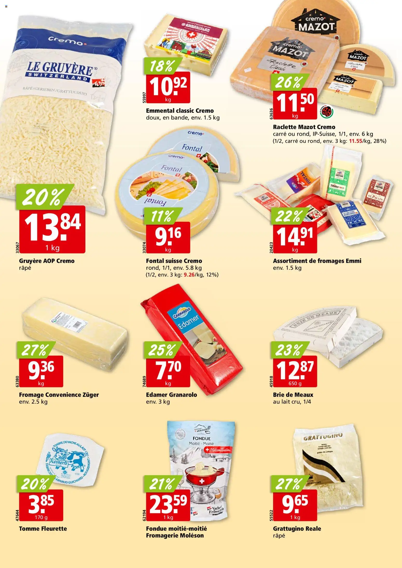Aligro Aktionen Chavannes, Matran, Genève, Sion – gültig ab 02.03.2026 | Seite: 16 | Produkte: Edamer, Raclette, Fondue