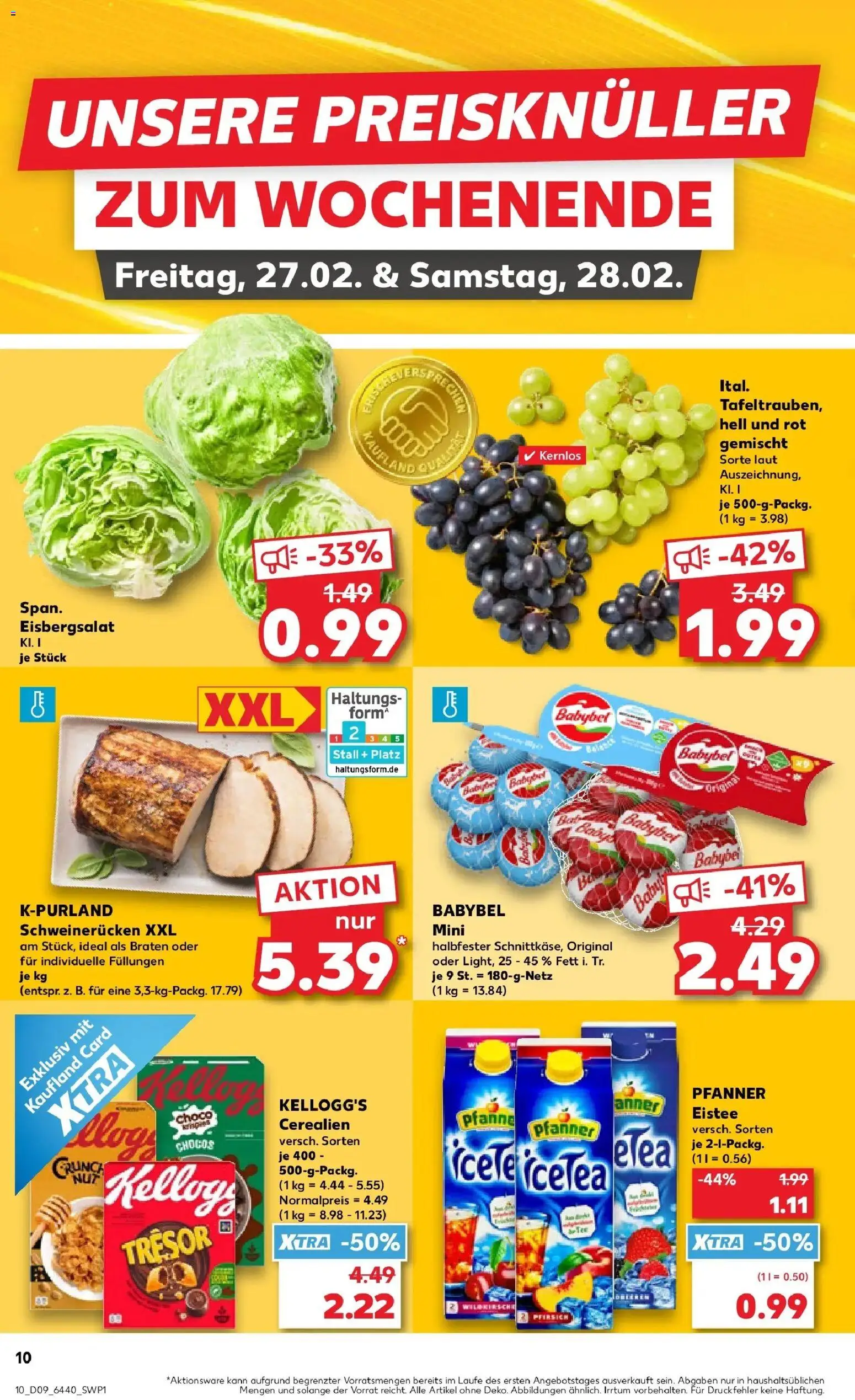 Kaufland prospekt Aschaffenburg	 – gültig ab 26.02.2026 | Seite: 10 | Produkte: Kellogg's, Eisbergsalat, Pfirsich, Babybel