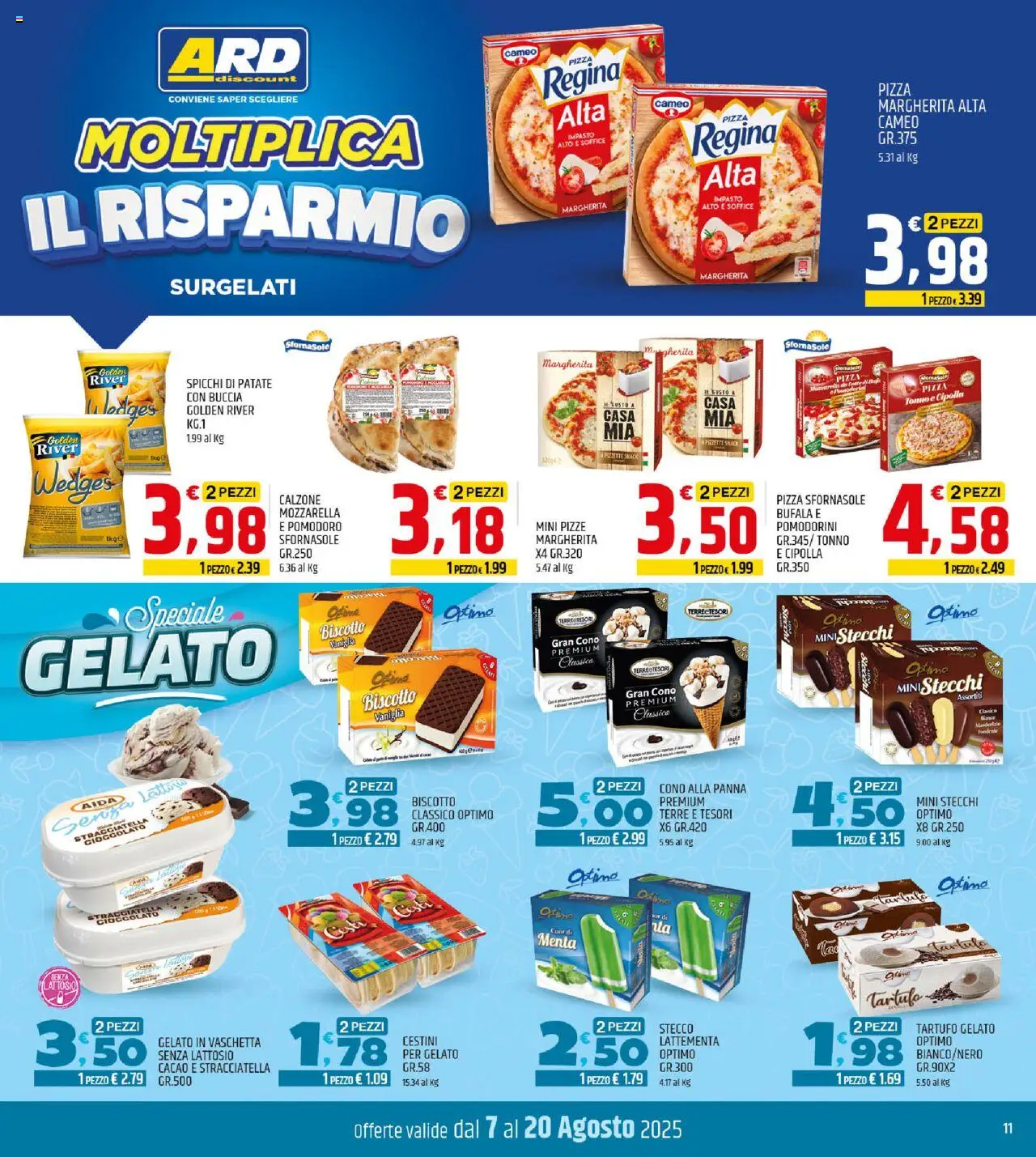 Volantino ARD Discount del 07.08.2025 | Pagina: 11 | Prodotti: Panna, Patate, Pomodoro, Stracciatella