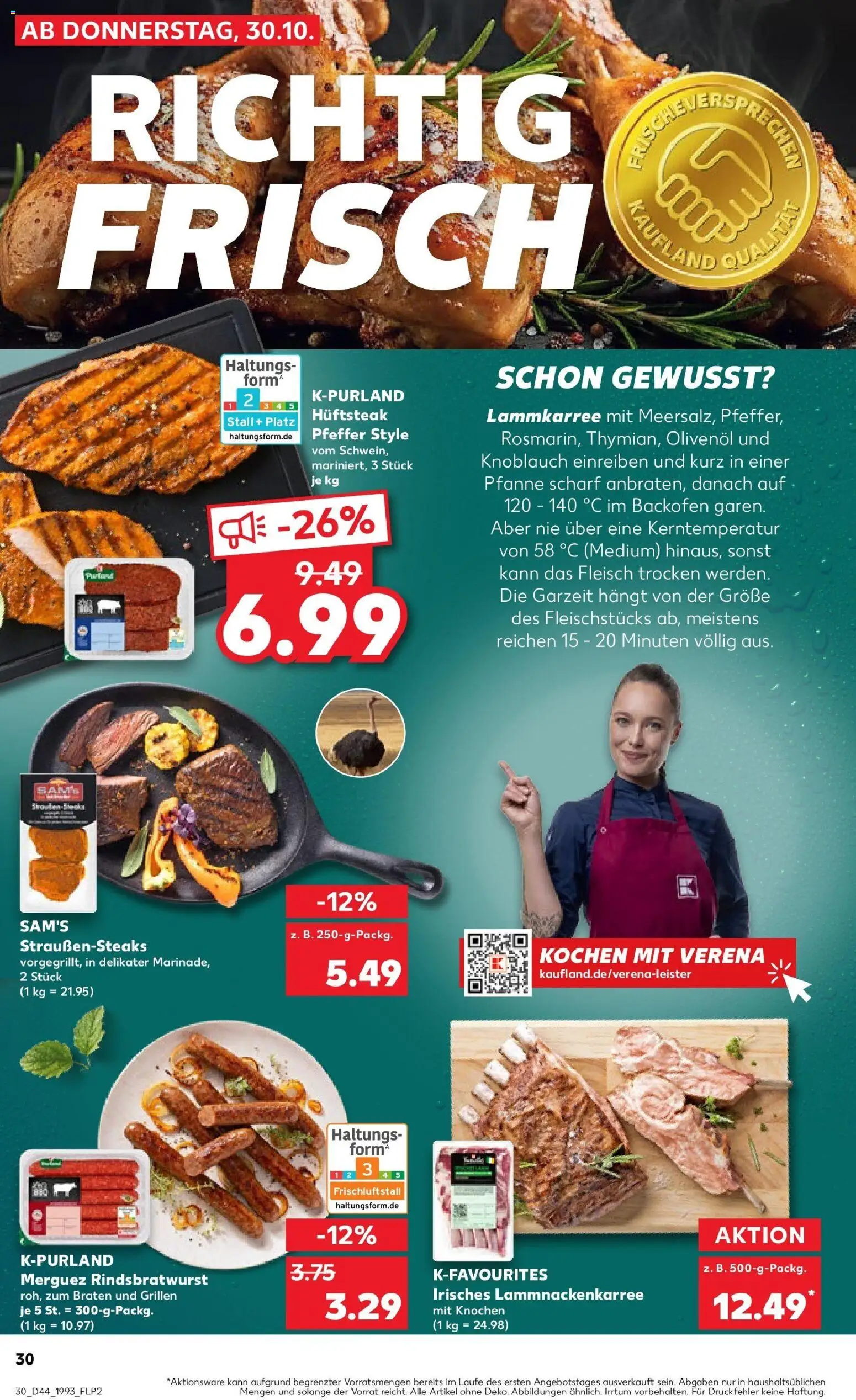 Kaufland prospekt Hof	 – gültig ab 30.10.2025 | Seite: 30 | Produkte: Pfeffer, Knoblauch, Steak, Fleisch