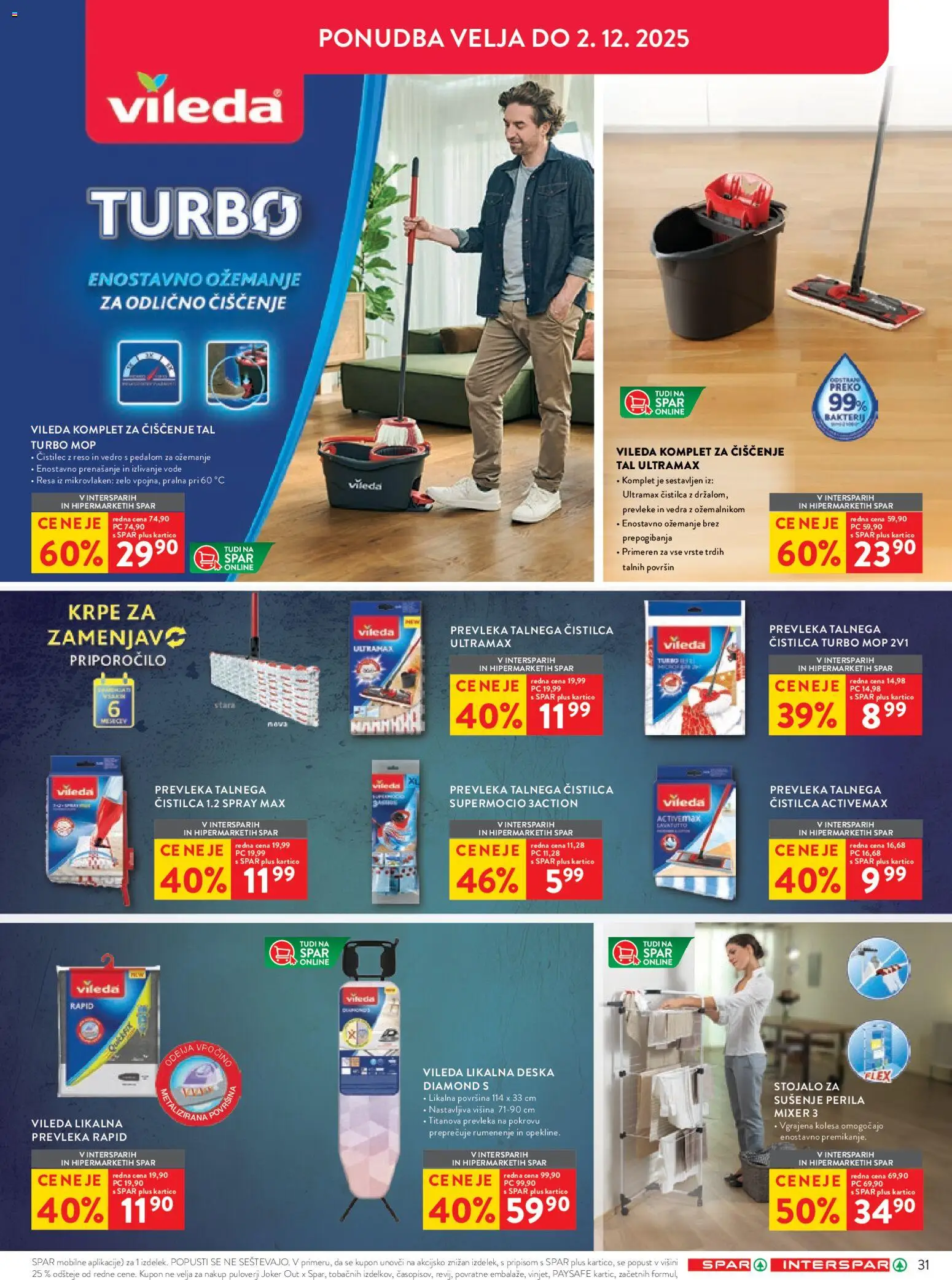 Novi Spar katalog ponudbe – veljaven od 19.11.2025 | Stran: 37 | Izdelki: Likalna deska, Prevleka, Odeja, Vedro