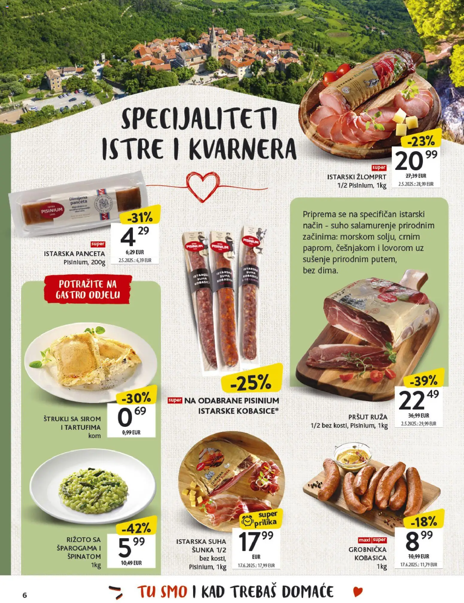 Konzum katalog | vrijedi od 27.10.2025 | Stranica: 6 | Proizvodi: Šunka, Pršut, Kobasica, Panceta