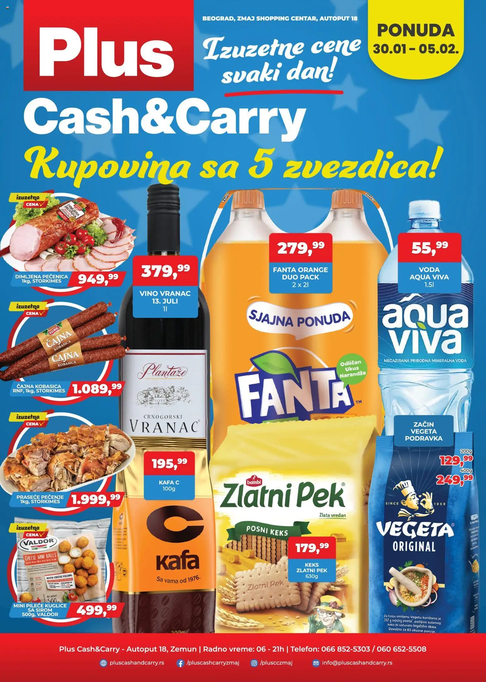 Plus Cash & Carry katalog - važi od 30.01.2026 | Strana: 1 | Proizvode: Keks, Podravka, Kobasica, Pečenica