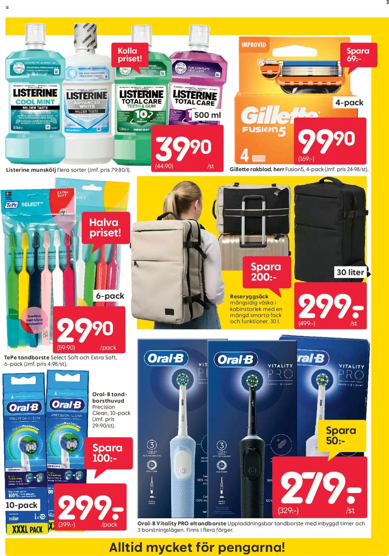Rusta reklamblad aktuell från 08.09.2025 | Sida: 3 | Produkter: Munskölj, Tandborste, Te, Väska