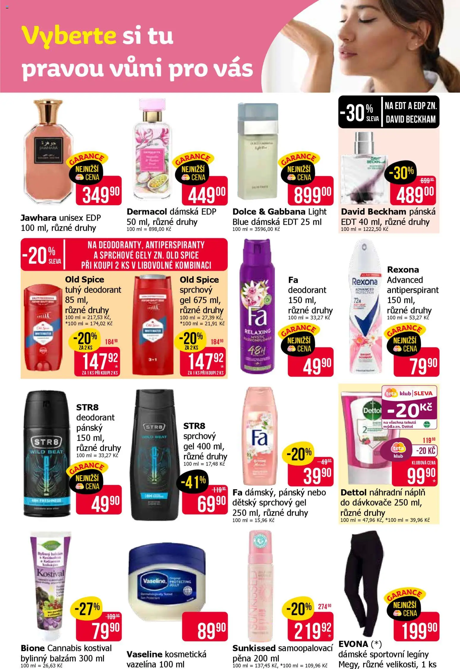 TETA Drogerie leták od 09.04.2026 | Strana: 8 | Produkty: Sprchový gel, Legíny, Vaseline, Rexona