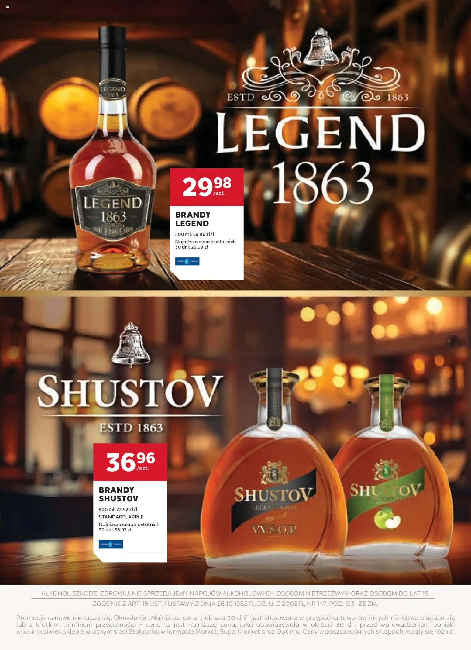 Stokrotka Gazetka - Oferta alkoholowa od 04.12.2025 | Strona: 18 | Produkty: Stokrotka, Alkohol