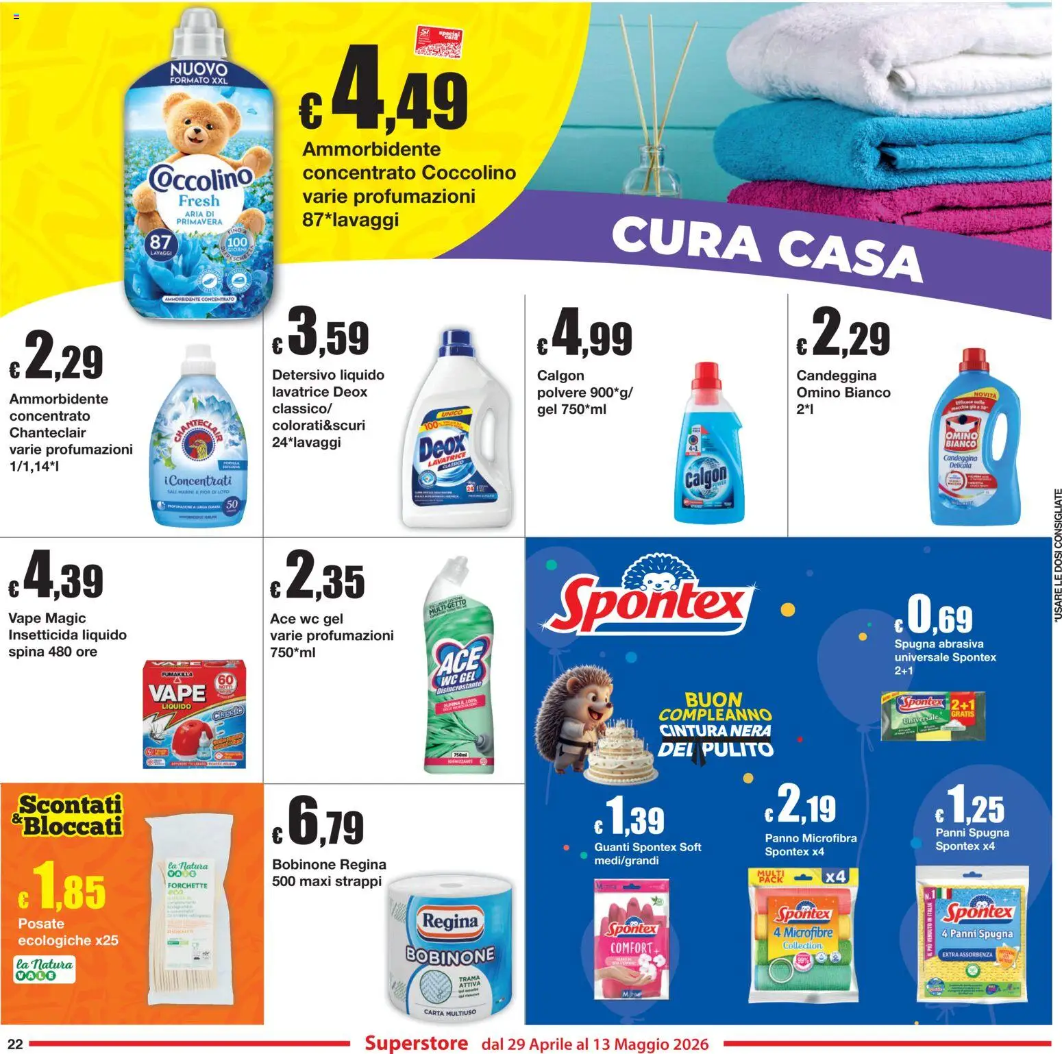 Volantino Sì con Te del 29.04.2026 | Pagina: 22 | Prodotti: Posate, Candeggina, Guanti, Cintura