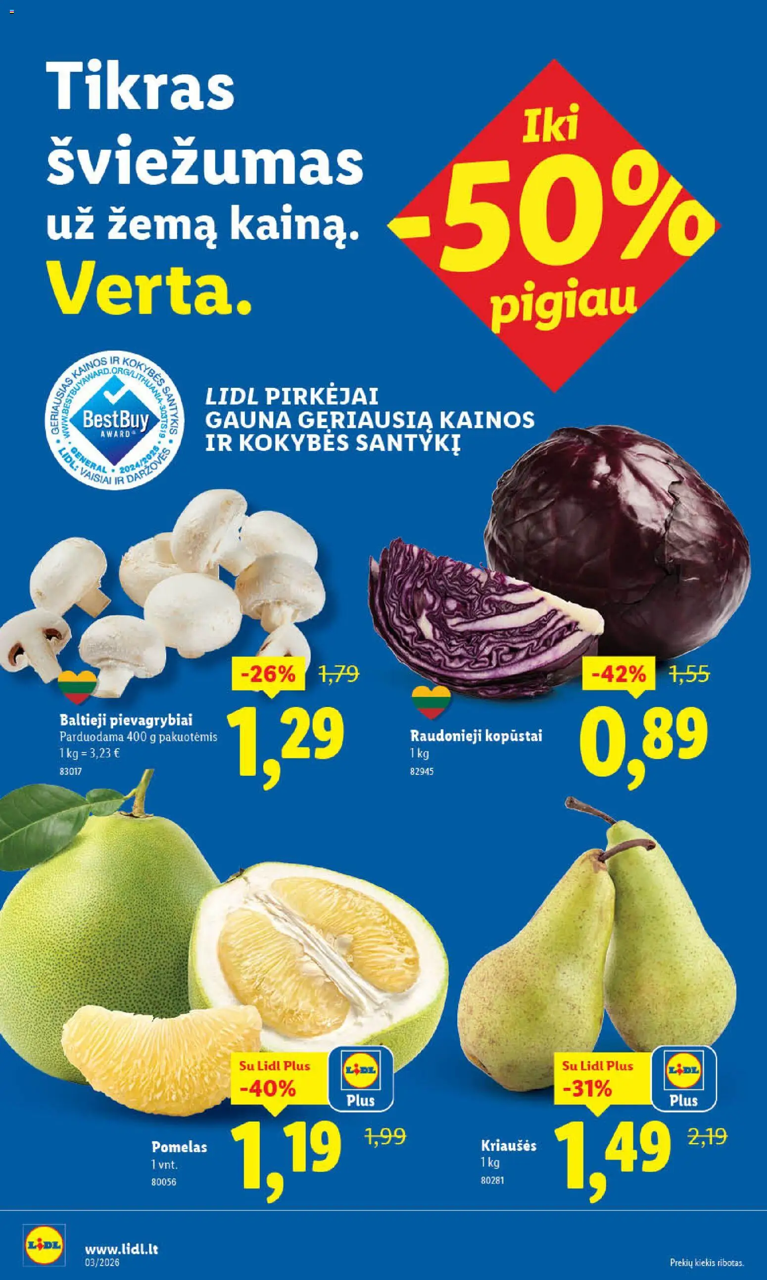 LIDL akcijos nuo 12.01.2026 | Puslapis: 30 | Prekių: Pievagrybiai