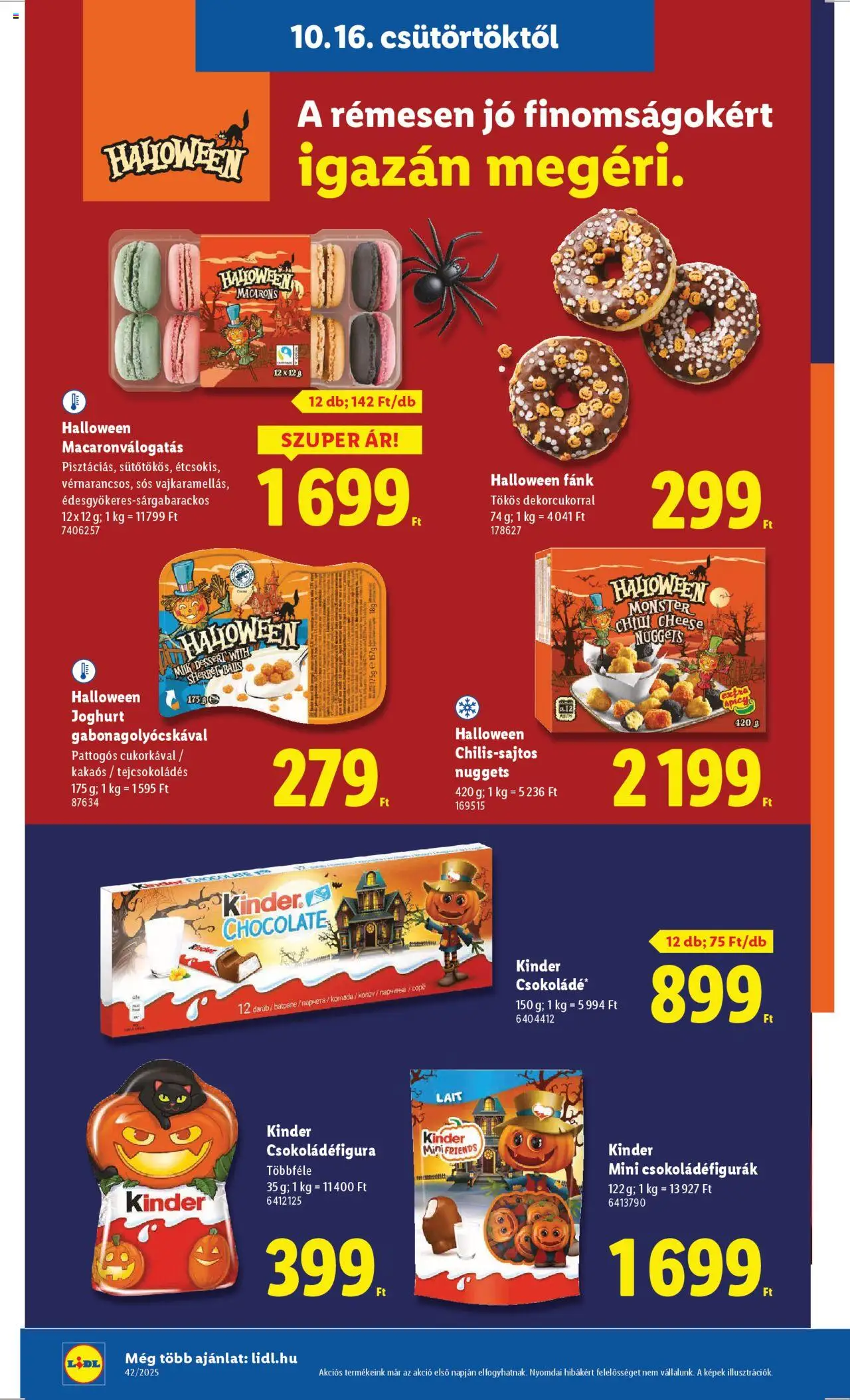 Lidl akciós ujság - amely érvényes a következő dátumtól: 16.10.2025 | Oldal: 16 | Termékek: Fánk, Nuggets, Joghurt